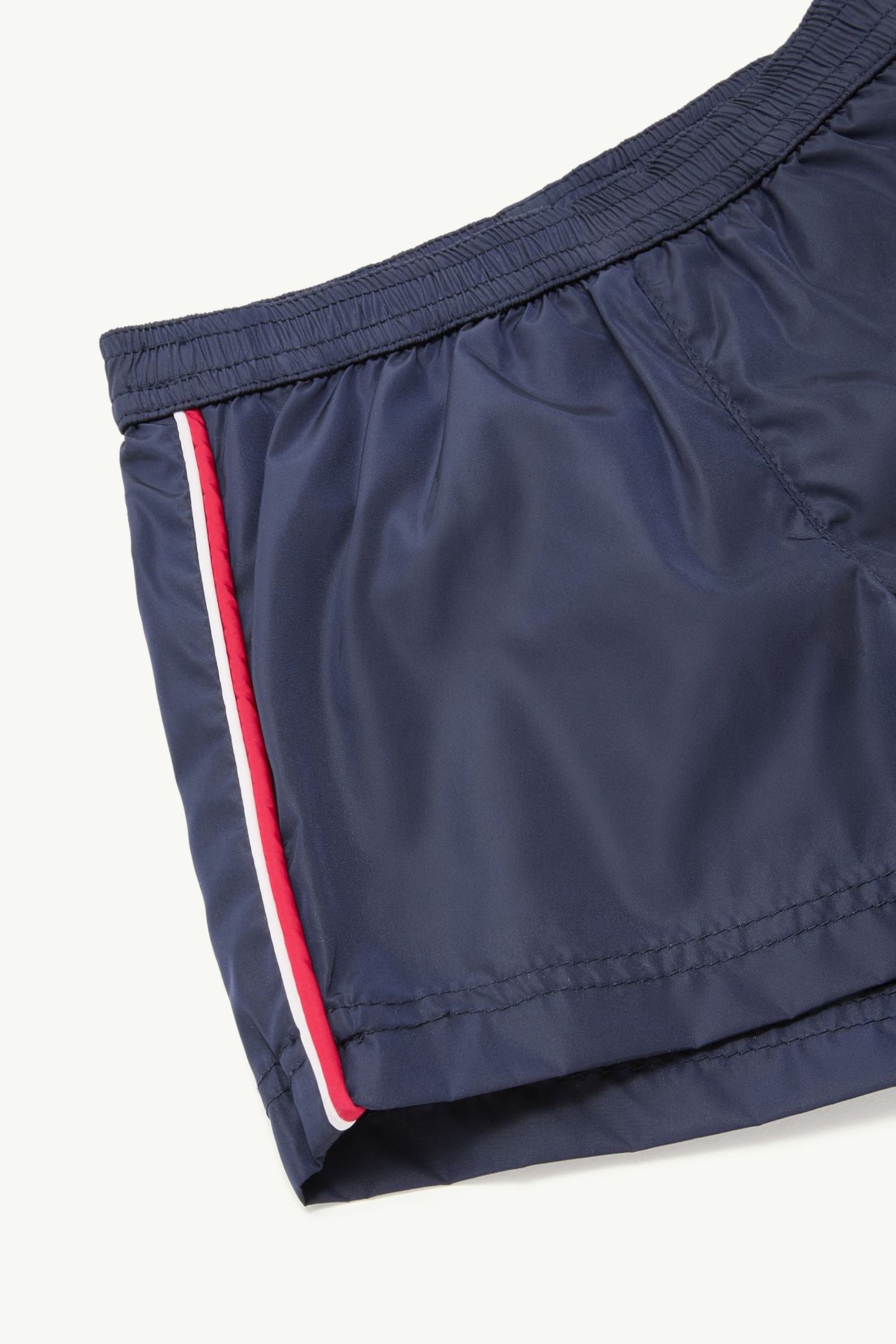 Shorts da bagno con finiture tricolore Bambino Blu Navy Moncler 1