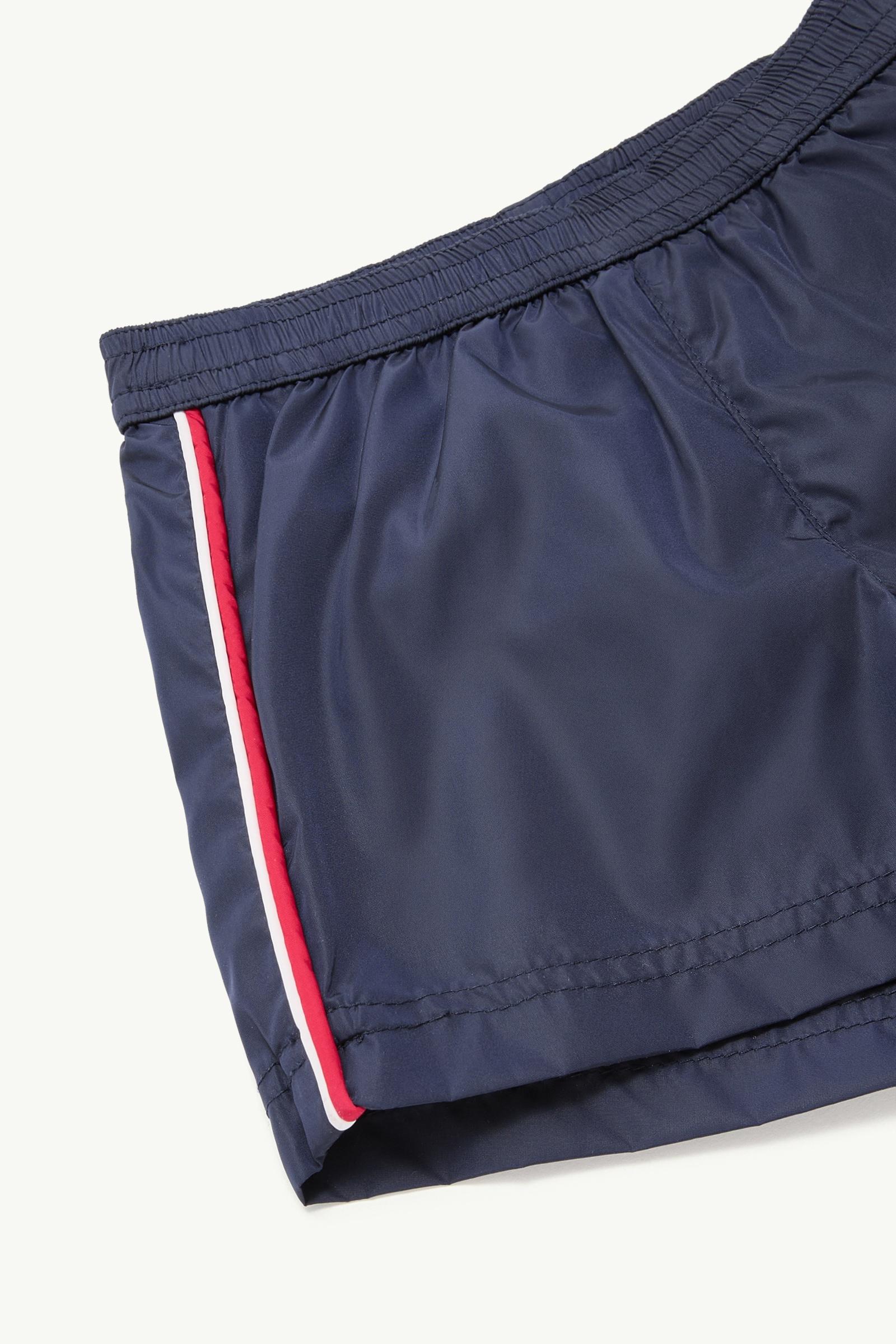 Navy Blue Tricolor-Trimmed Swim Shorts - Clothing for Children