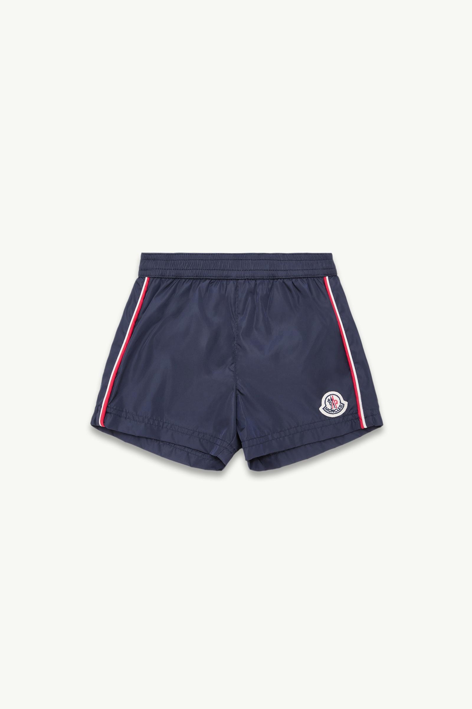 Short de bain à bords tricolores Garçon Bleu marine Moncler