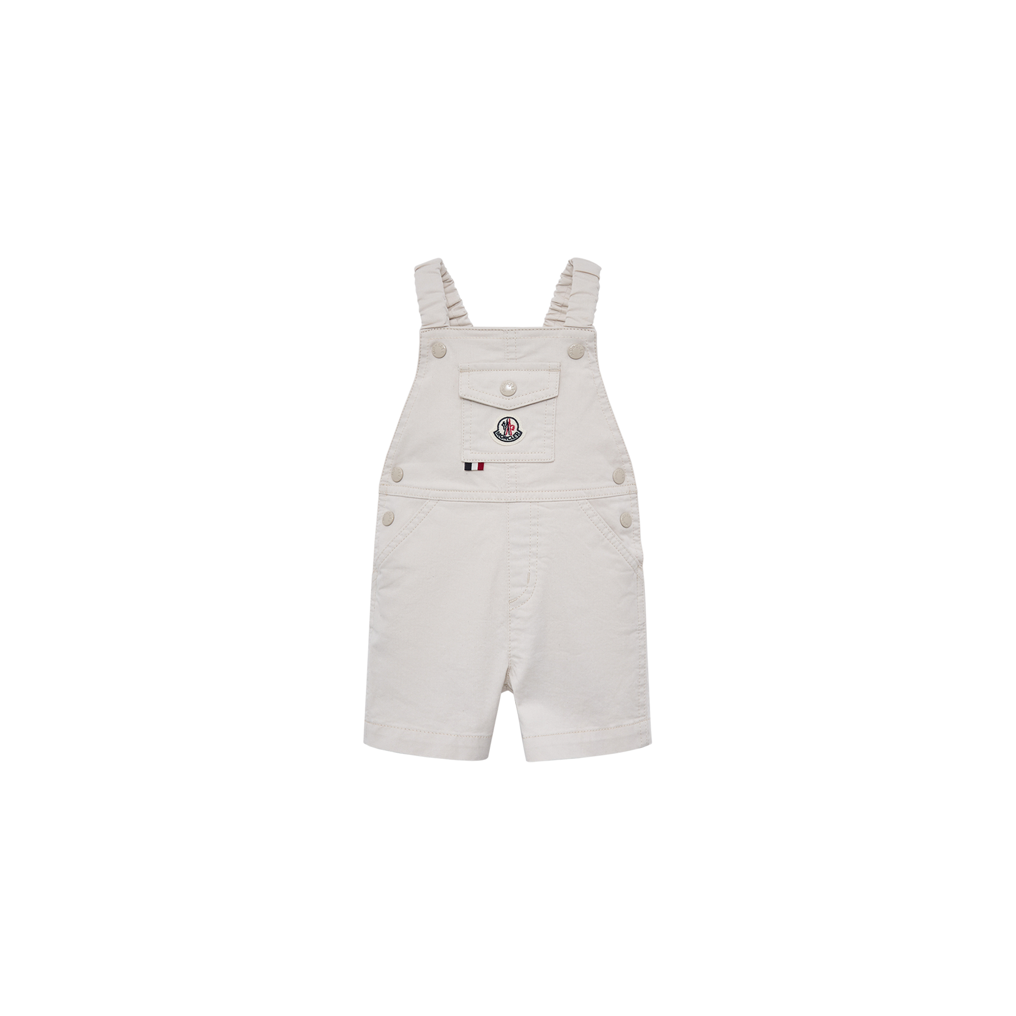 Moncler  Logo Cotton Overalls for Children in Beige, Size: 2Y