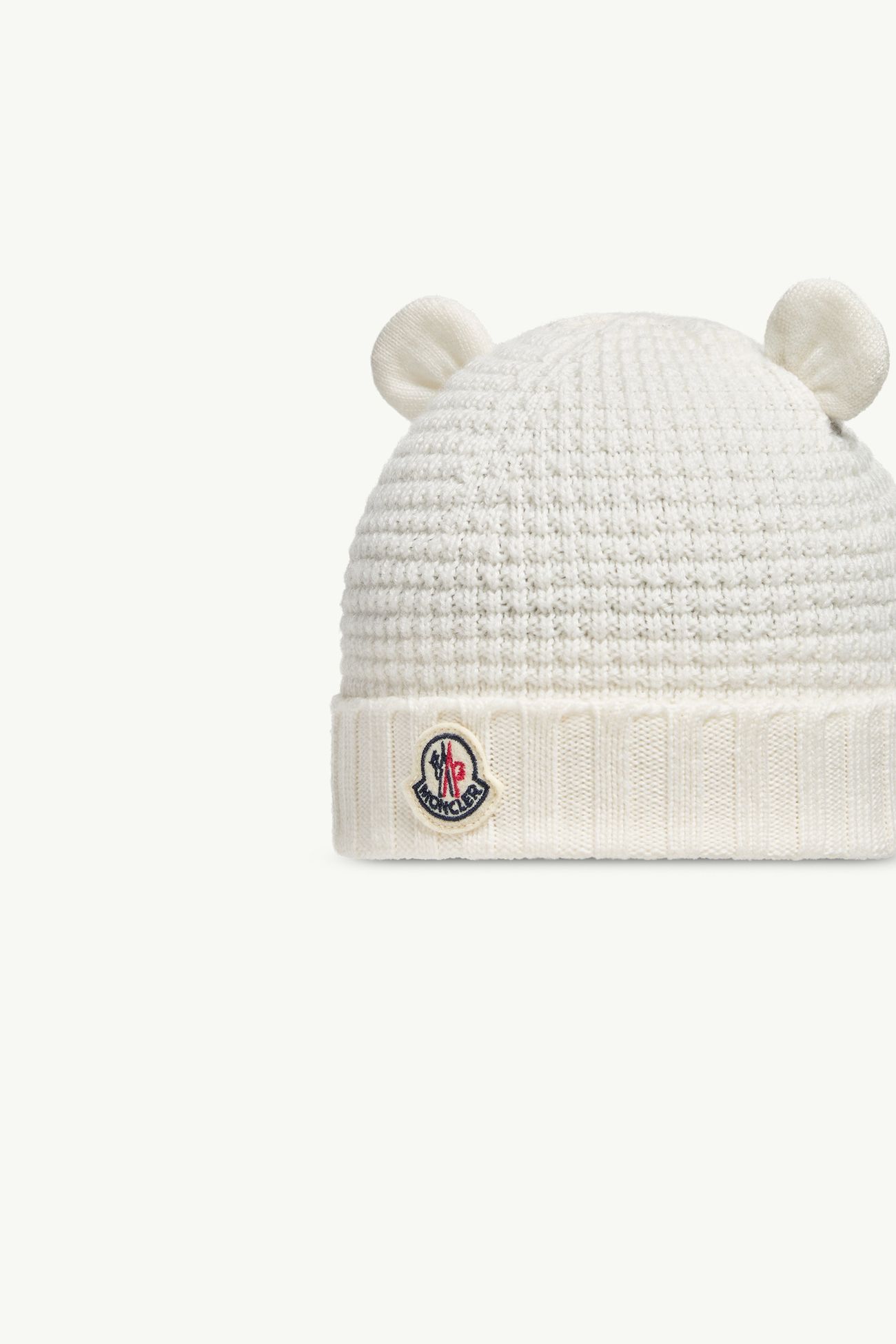 婴儿羊毛便帽饰有泰迪熊耳朵 中性 白色 Moncler 1