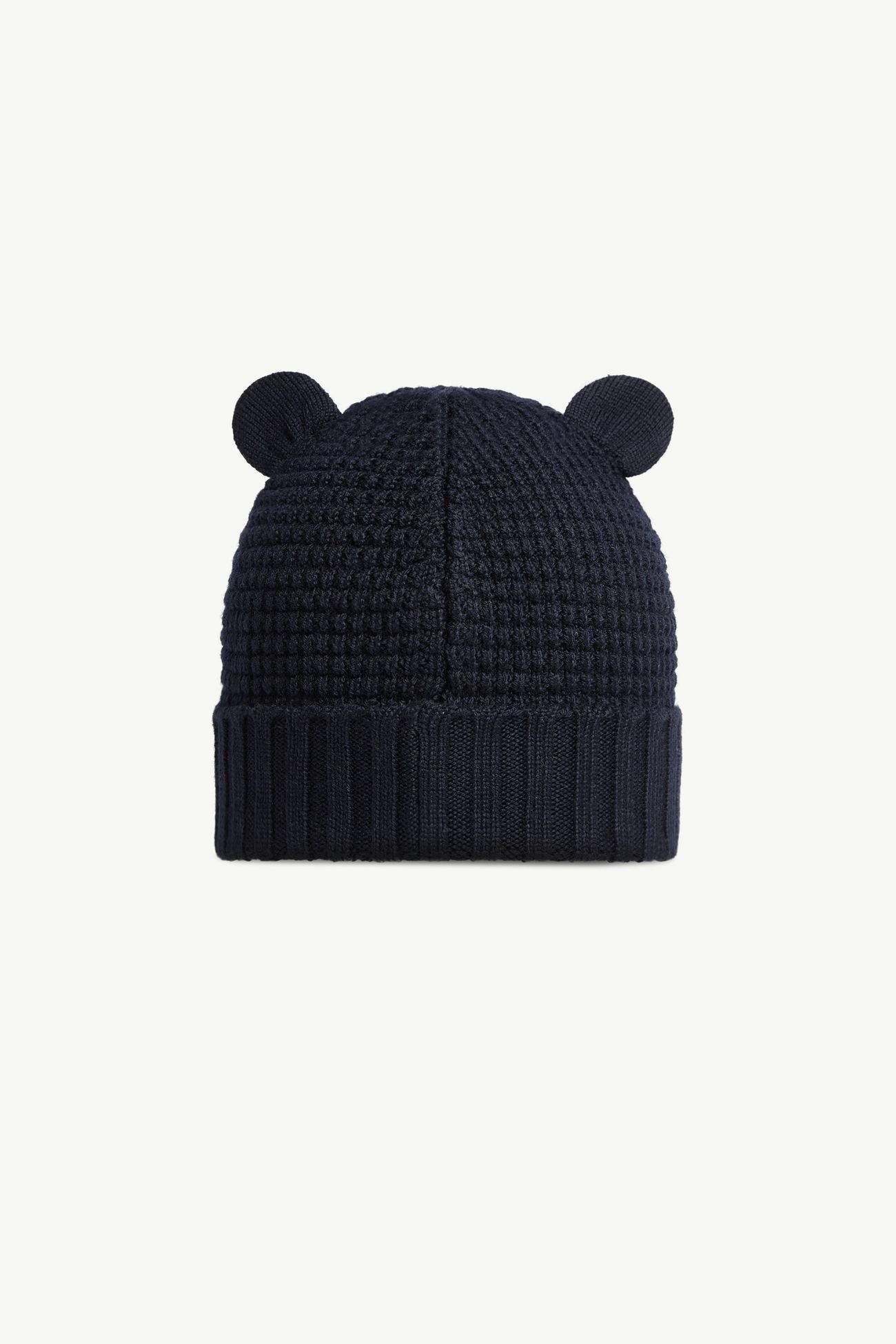 테디 베어 귀가 장식된 울 비니 젠더 뉴트럴 네이비 블루 Moncler 2