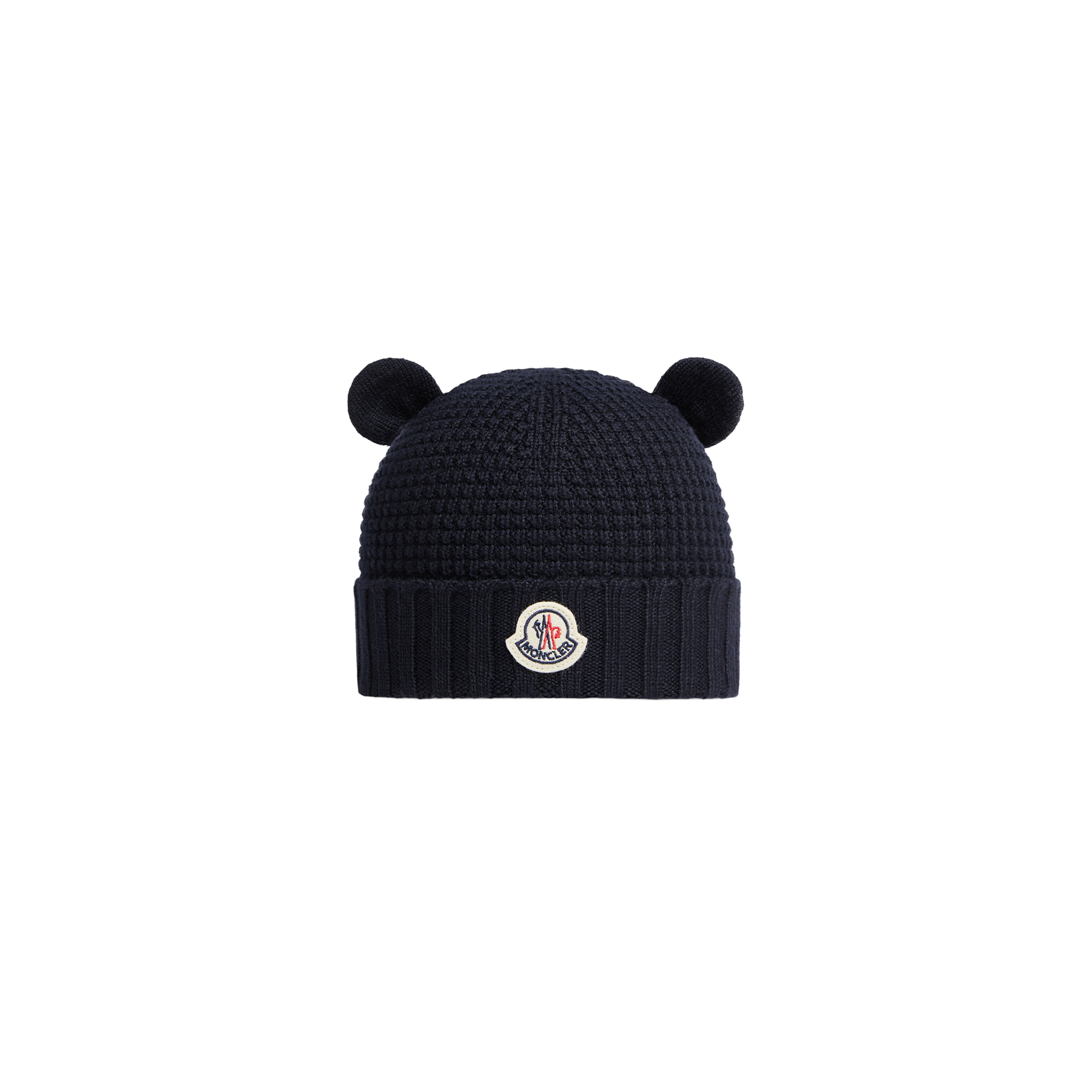 Moncler  Wool Beanie With Teddy Bear Ears for Children in Blue, Size: Xs