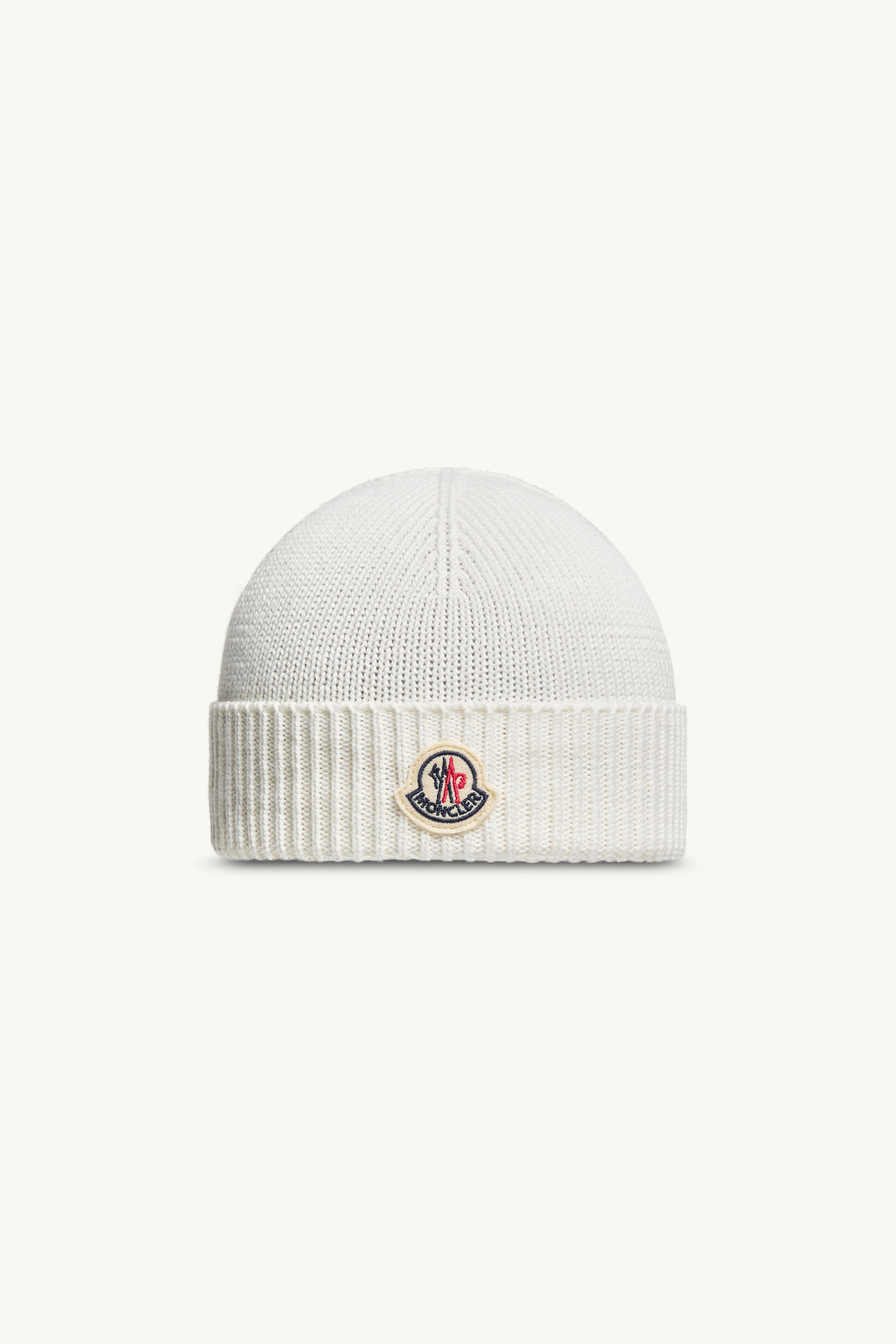Logo Cotton Beanie Gender Neutral White Moncler 0