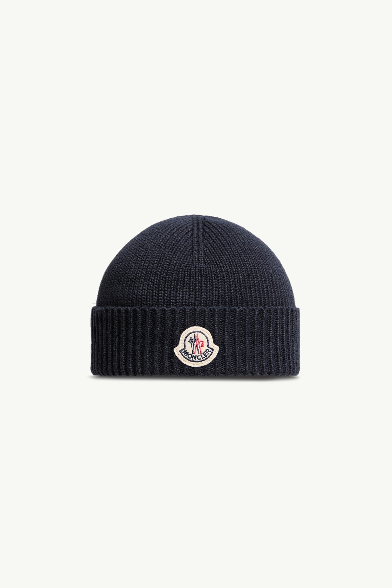 Logo Cotton Beanie Gender Neutral Navy Blue Moncler 0