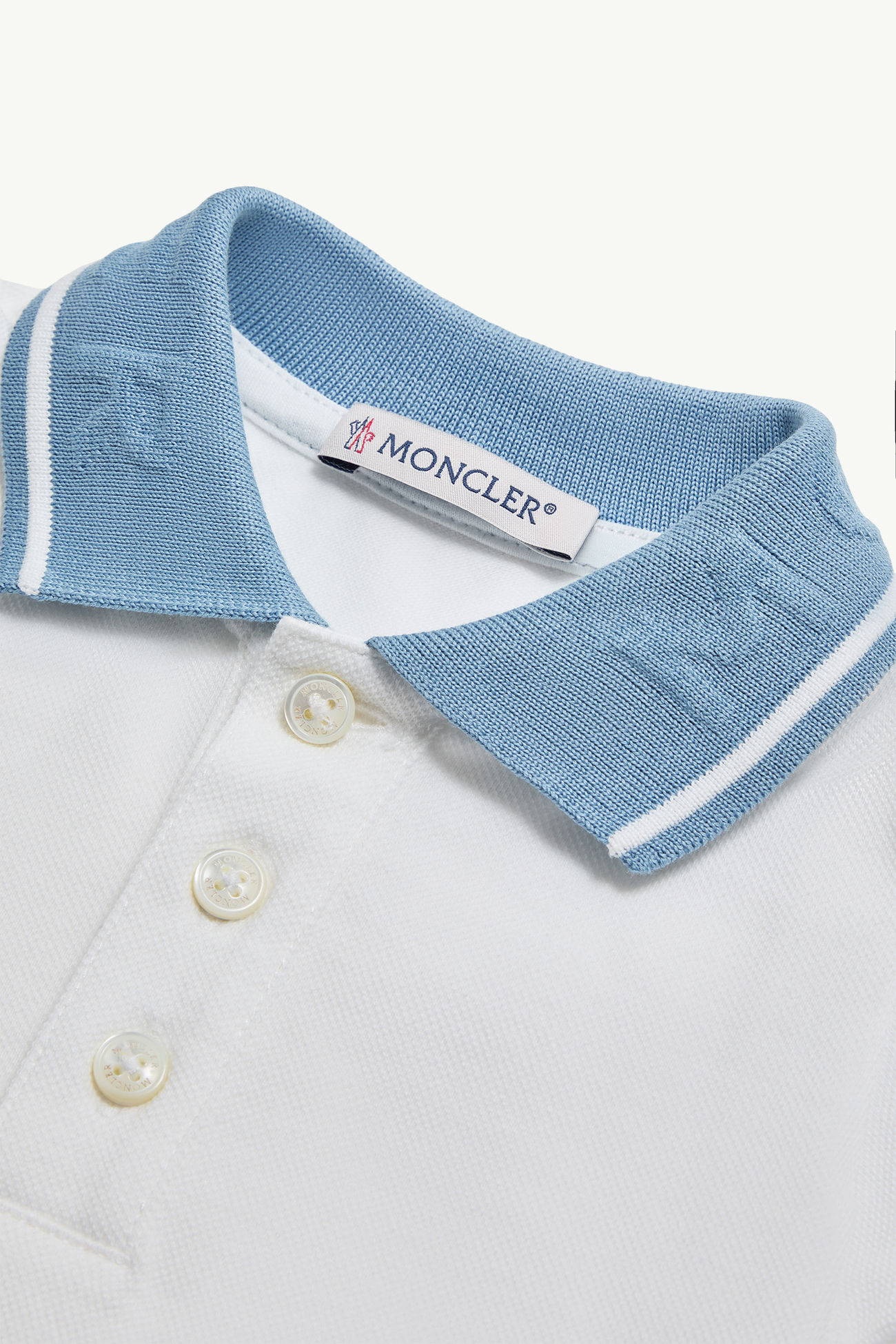 Polo in piquet di cotone con logo Bambino Bianco Moncler 1