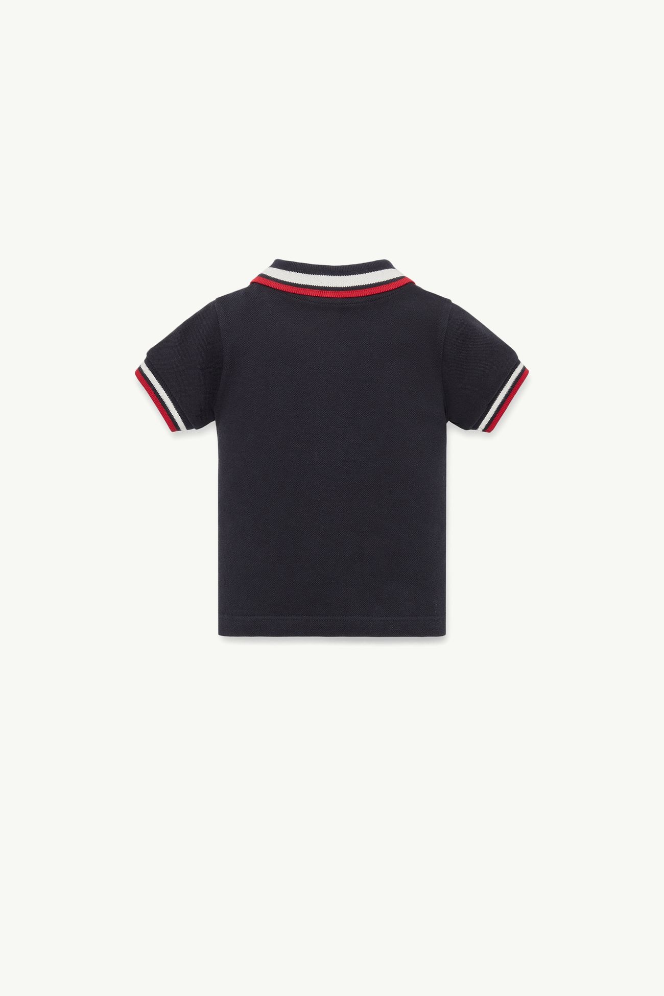 Tricolor-Trimmed Cotton Piquet Polo Shirt Boy Navy Blue Moncler 2