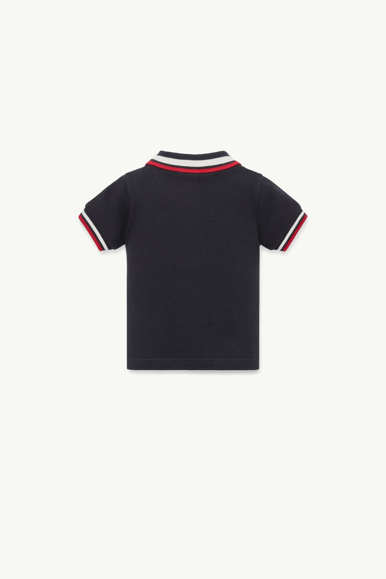 Tricolour-Trimmed Cotton Piquet Polo Shirt Boy Navy Blue Moncler 2