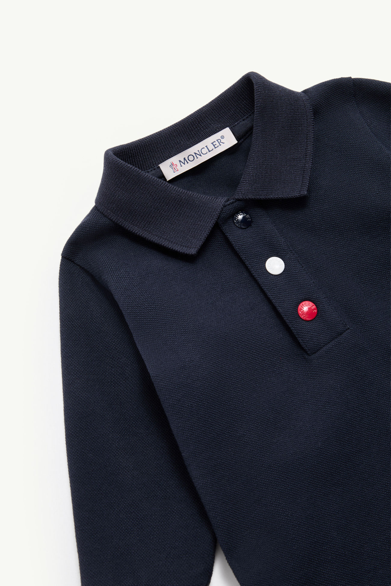 Langärmeliges Poloshirt aus Baumwollpiqué Jungen Navyblau Moncler 1