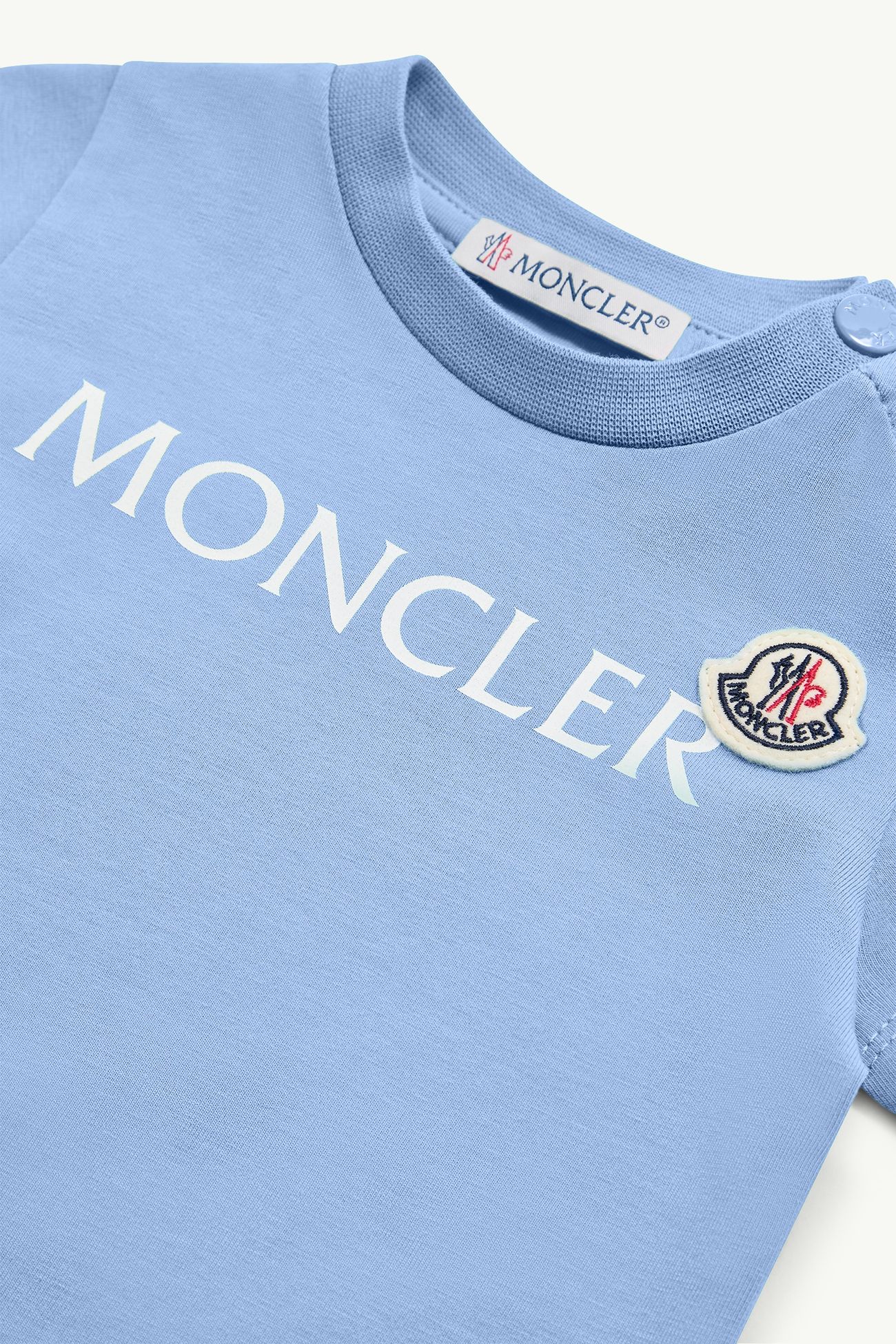 T-Shirt aus Baumwolljersey mit Logo Jungen Hellblau Moncler 1