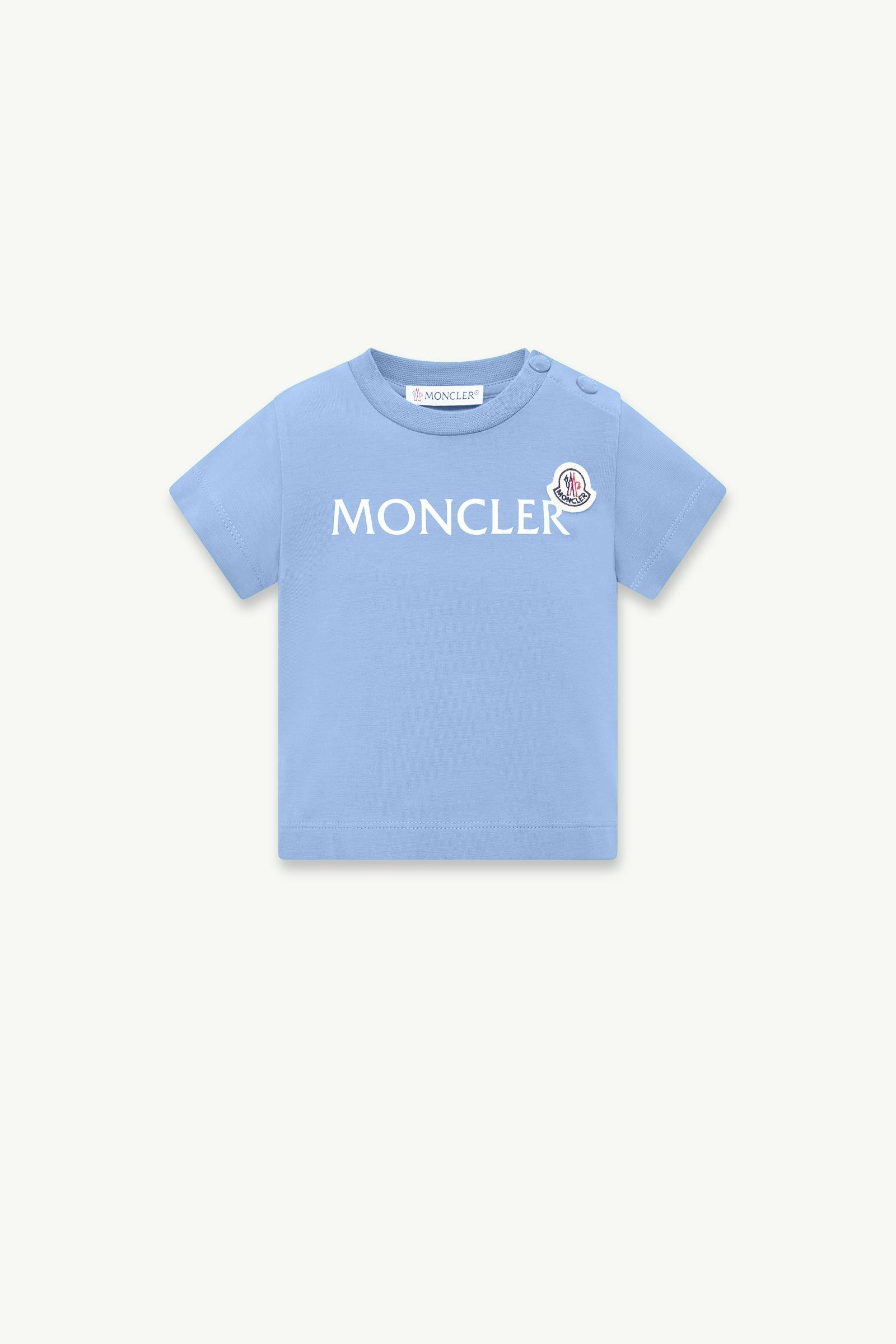 Logo Cotton Jersey T-Shirt Boy Light Blue Moncler, 1 of 0