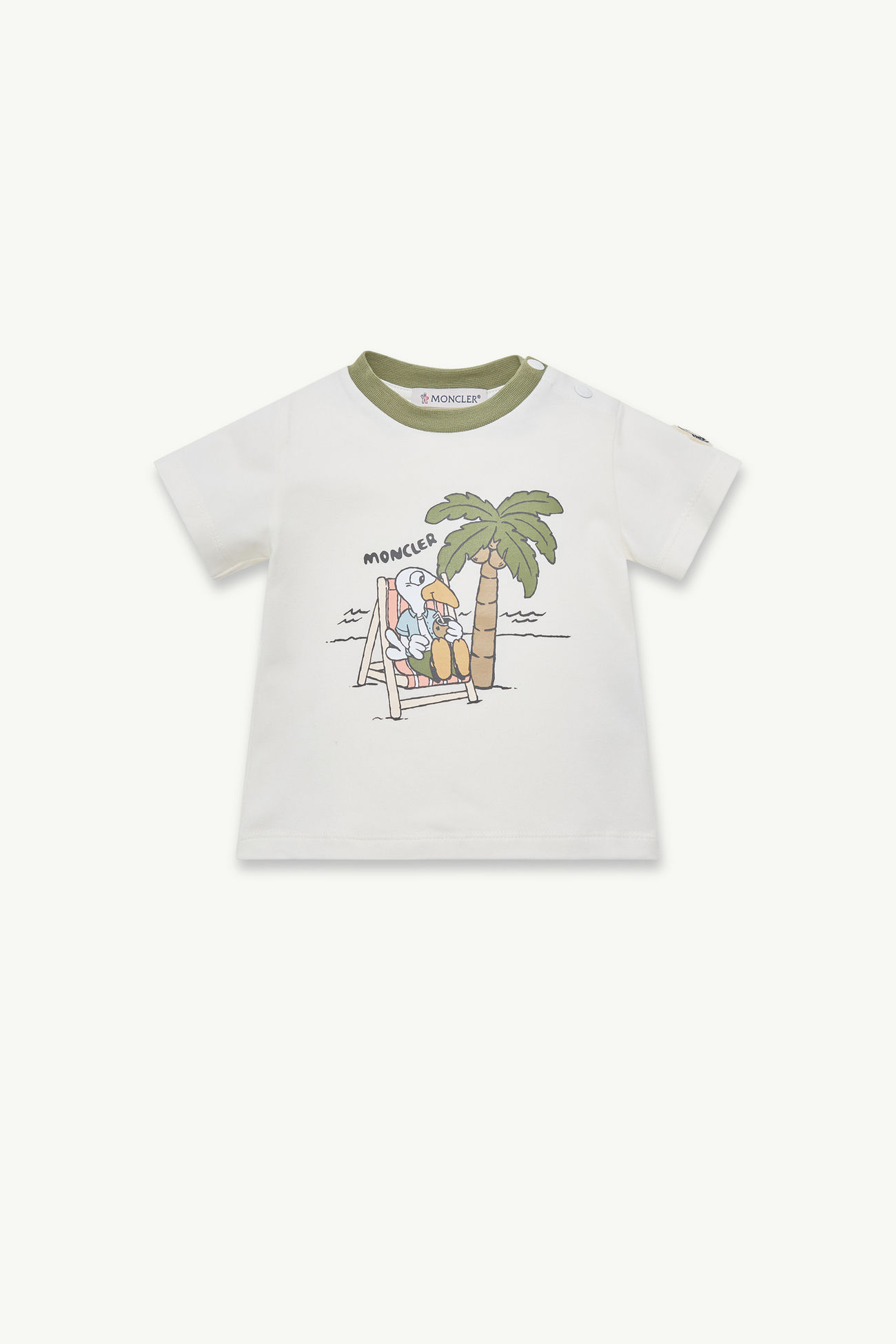 T-shirt en coton mélangé à imprimé MonDuck Garçon Blanc Moncler 0