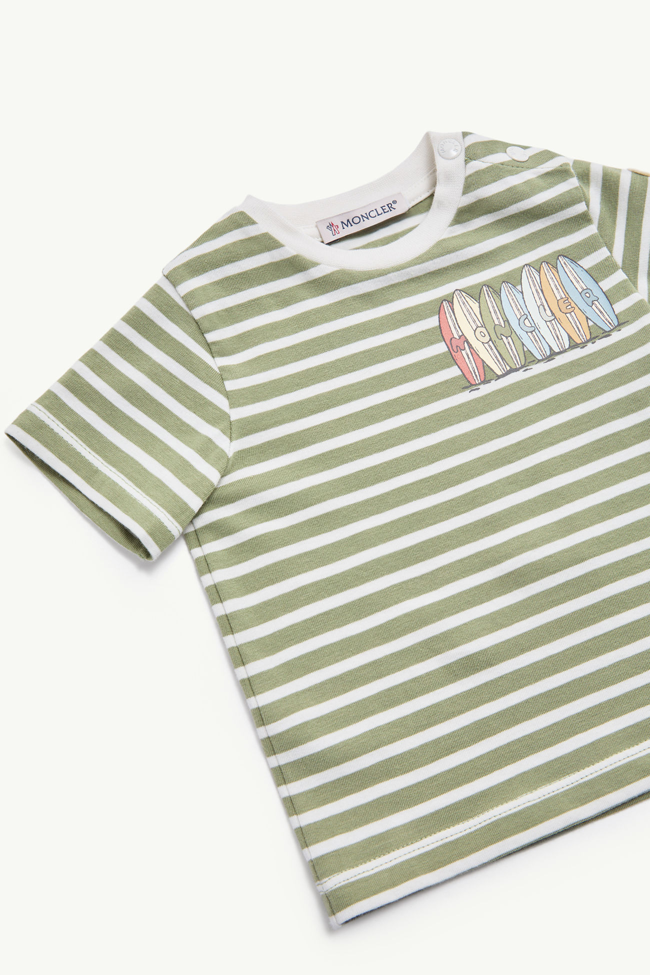 Surf Board男婴标识棉质混纺T恤 男童 鼠尾草绿 Moncler 1