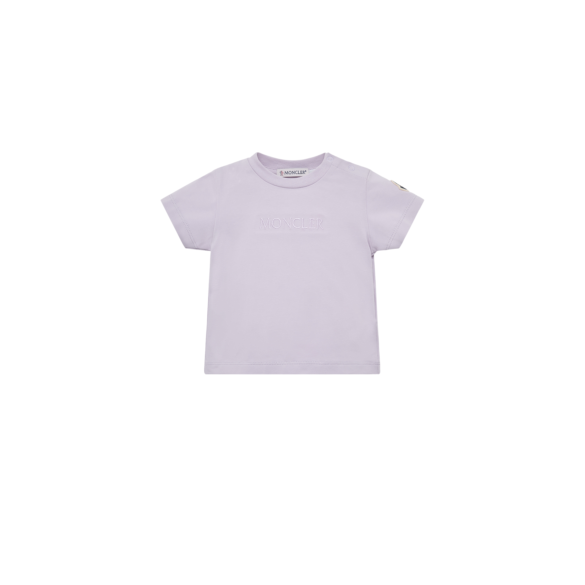 Moncler  Embroidered Logo Cotton T-Shirt for Girls in Purple, Size: 3Y