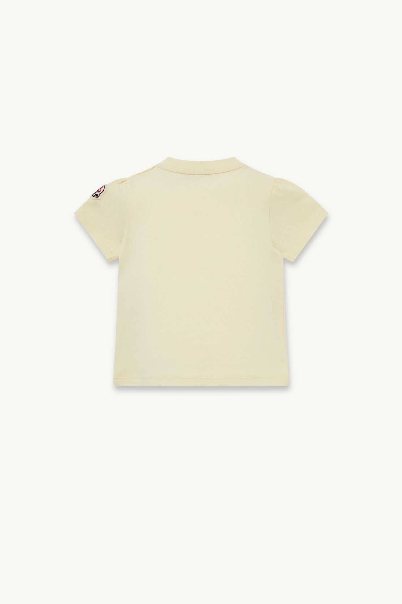 T-shirt en coton mélangé à imprimé logo floral Fille Jaune Clair Moncler 2