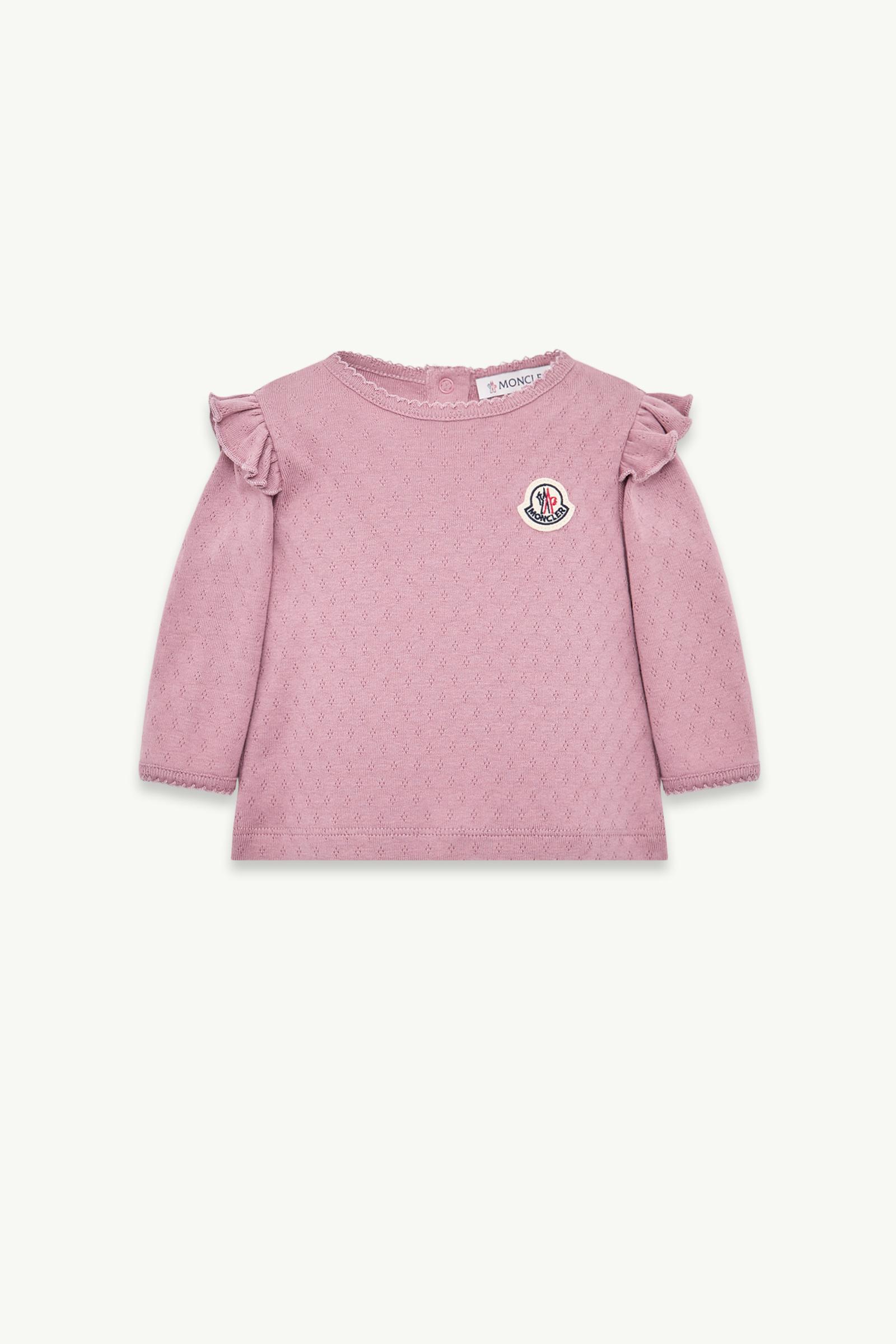 Ruffled Long Sleeve T-Shirt Girl Dusty Pink Moncler, 1 of 0