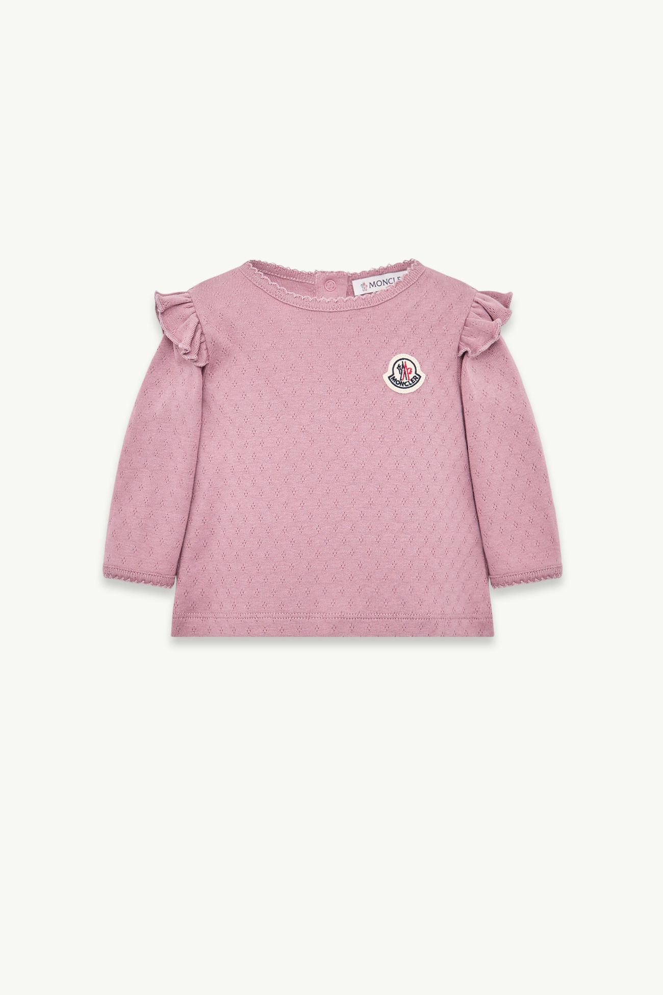 러플 롱 슬리브 티셔츠 키즈 여아 더스티 로즈 Moncler 0