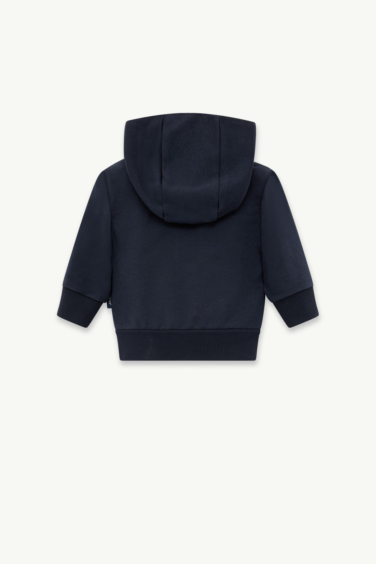 Navy Blue Tricolor Logo Cotton Zip-Up Hoodie - Clothing for