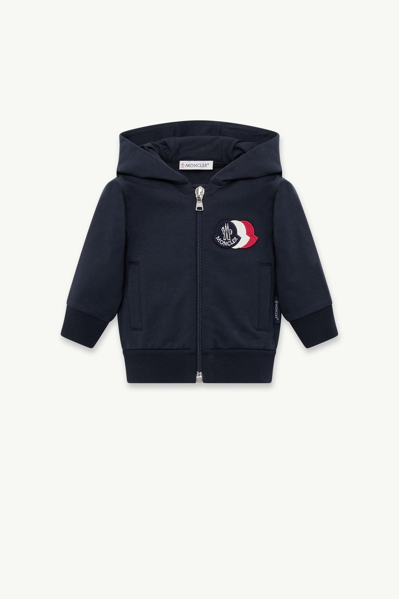 MONCLER　18/24M tricolour-logo-cotton-zip-up-