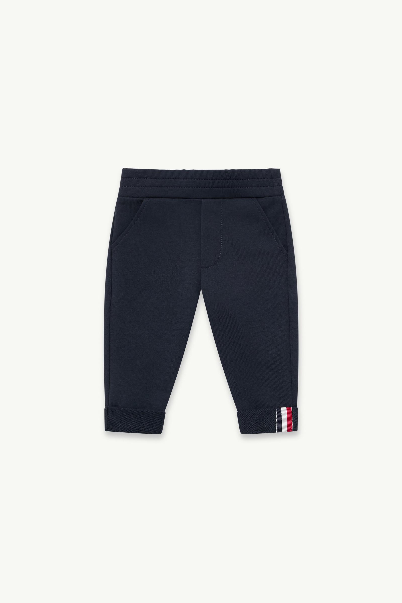 Tricolor-Trimmed Cotton Sweatpants Boy Navy Blue Moncler