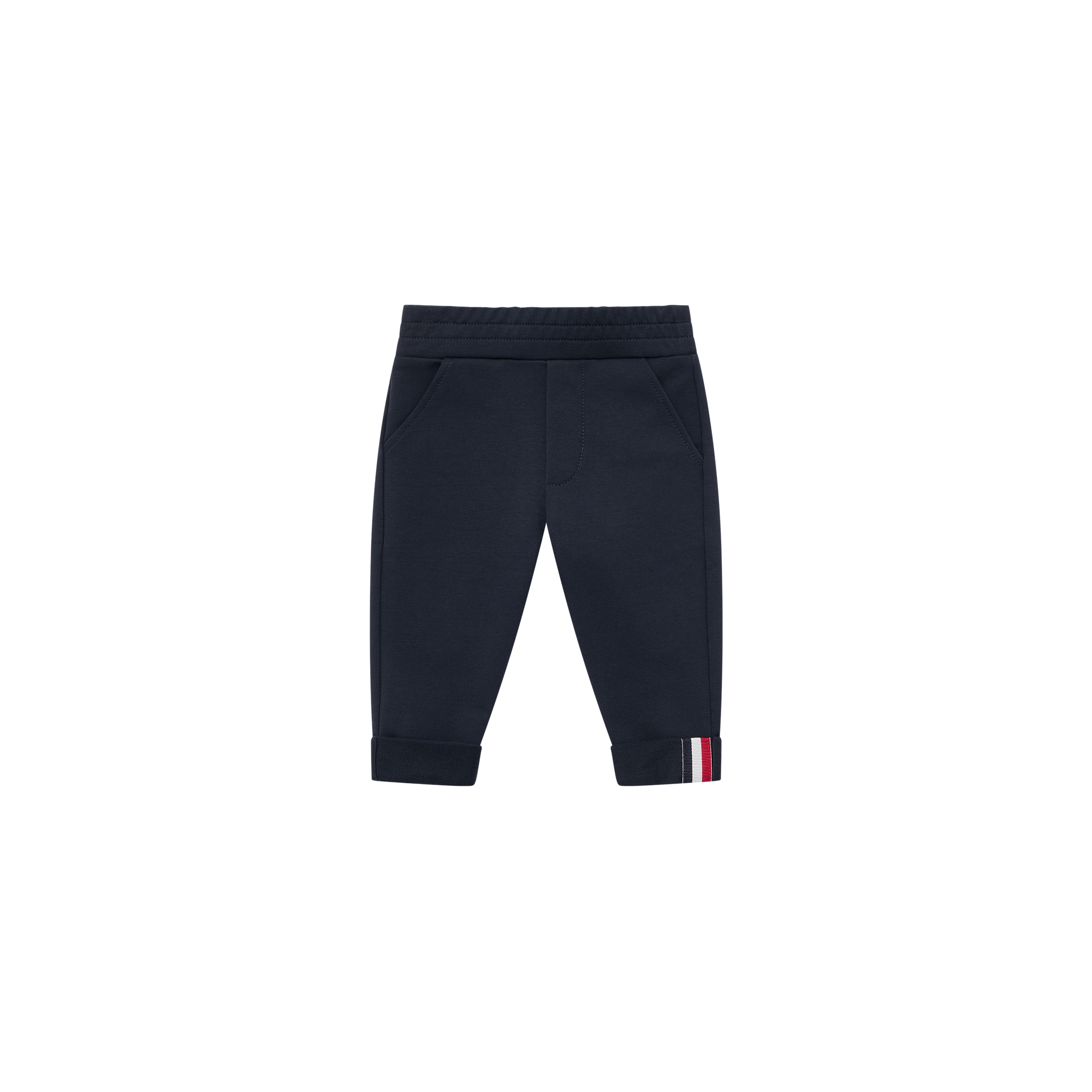 Moncler  Tricolour-Trimmed Cotton Track Pants for Boys in Blue, Size: 2Y