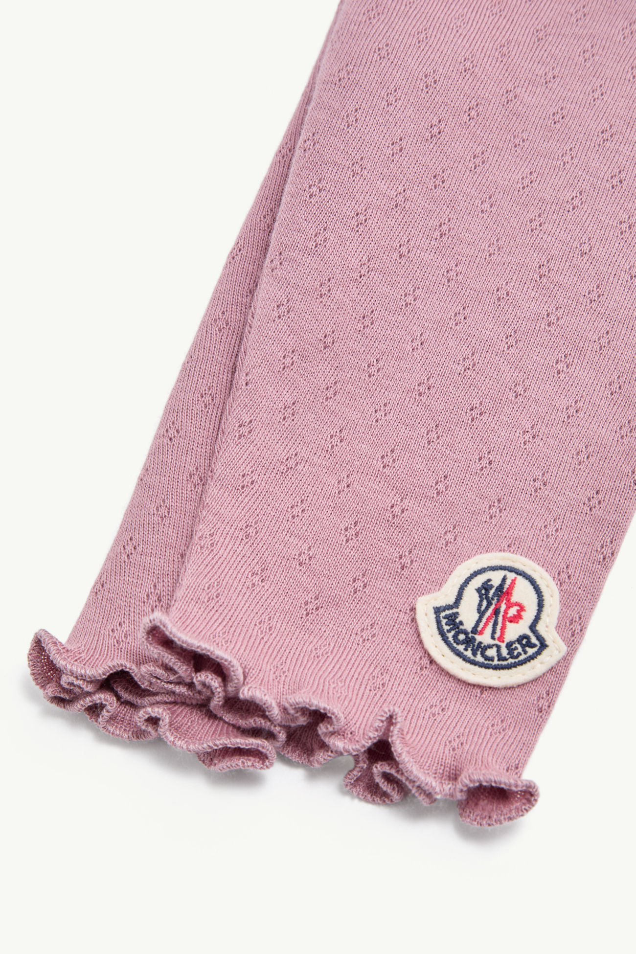 Leggings aus Baumwolle mit Rüschenbesatz Mädchen Staubiges Rose Moncler 1