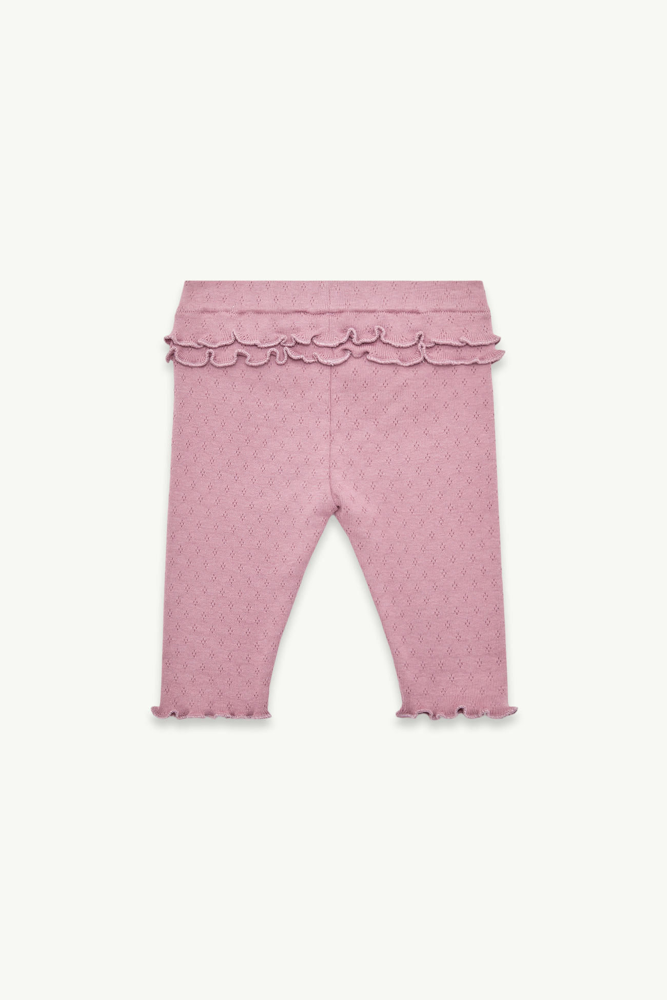Legging en coton à bordures volantées Fille Rose Poudré Moncler 2