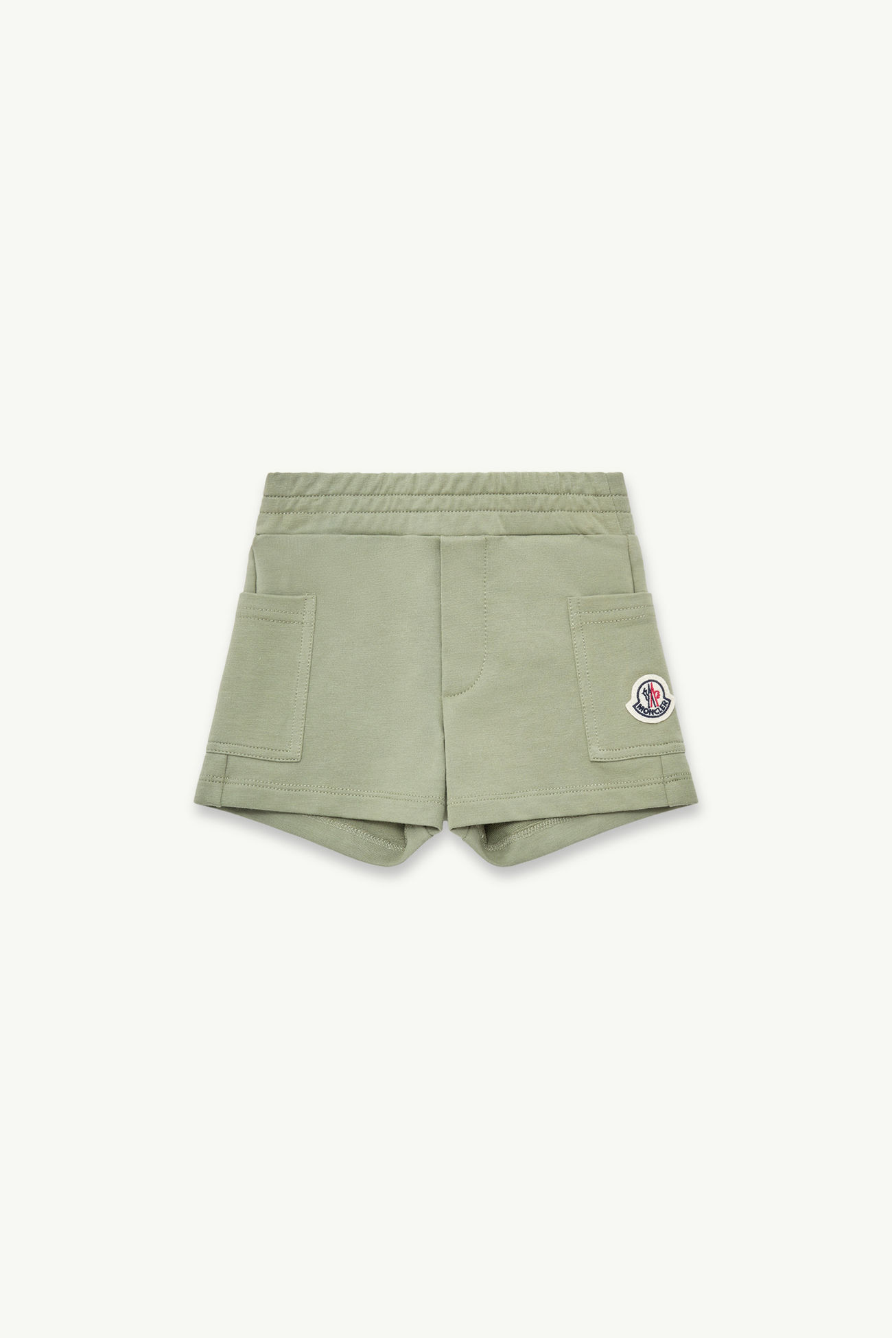 Logo Cotton Blend Shorts Boy Sage Green Moncler 0