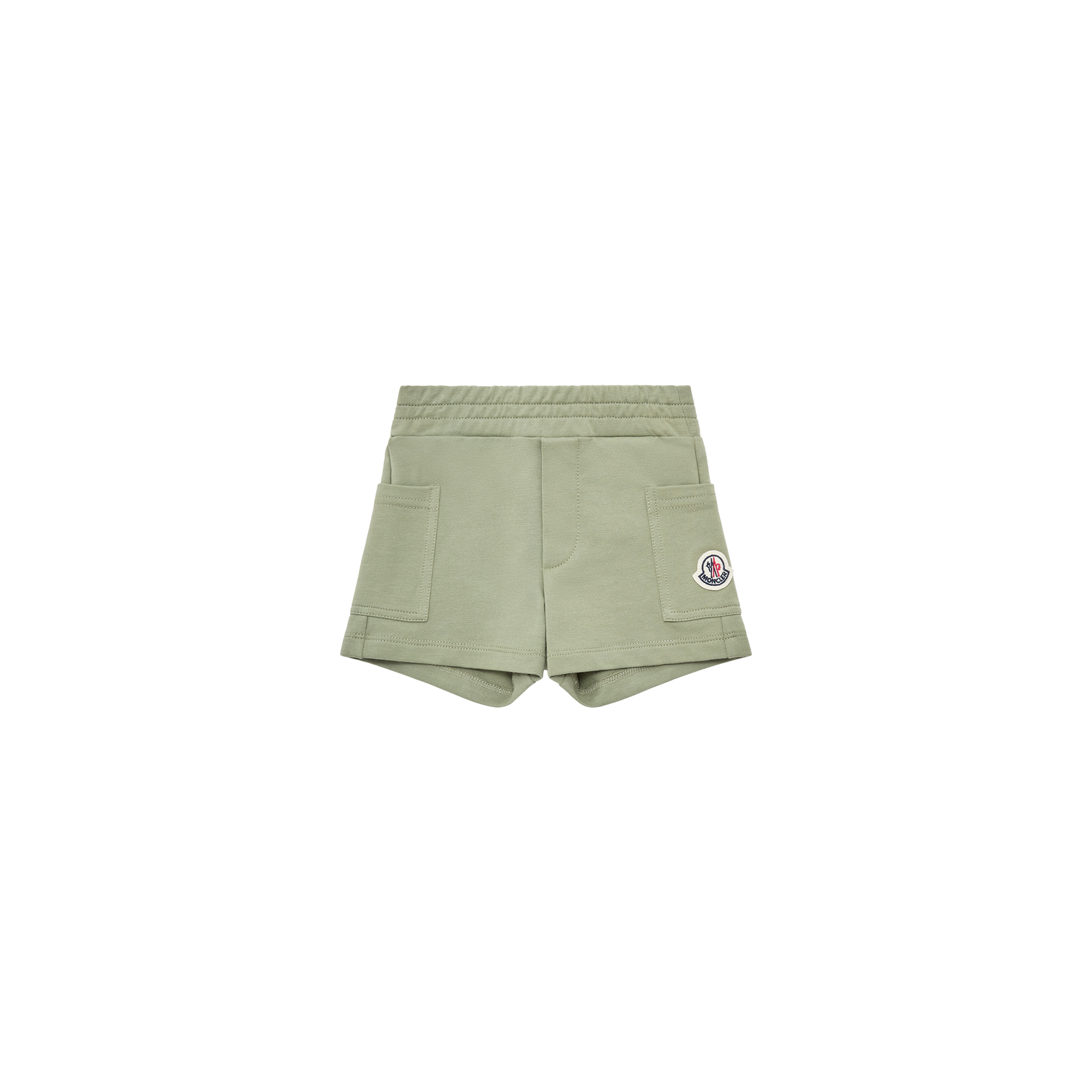 Moncler  Logo Cotton Blend Shorts for Boys in Green, Size: 3Y