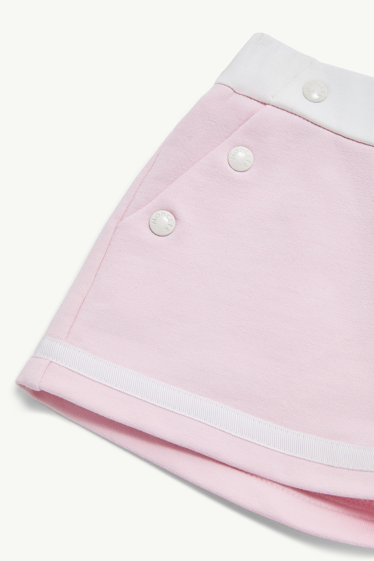 Short en coton mélangé à logo Fille Rose Moncler 1