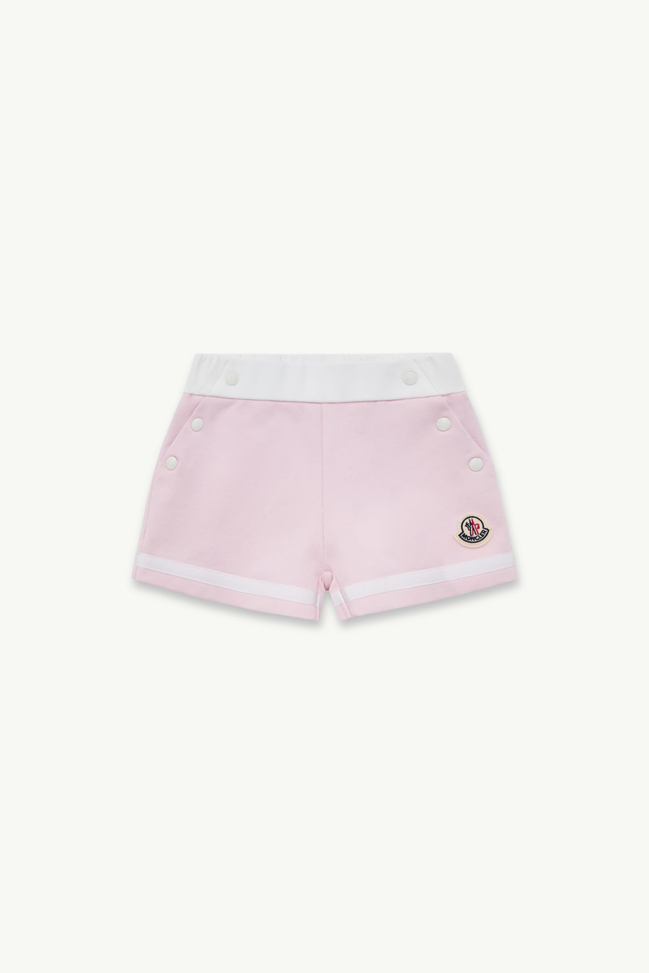 Shorts aus Baumwollmischung mit Logo Mädchen Pink Moncler 0
