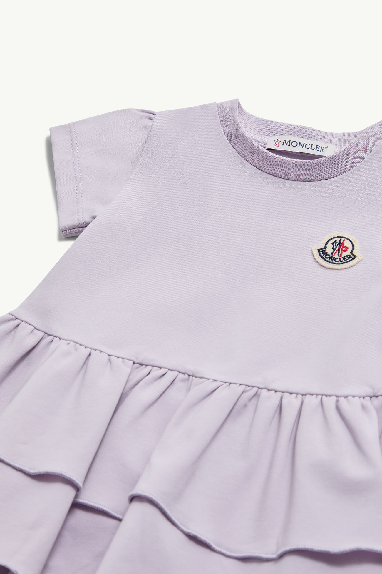荷葉邊棉質連身裙 女童 紫丁香色 Moncler 1