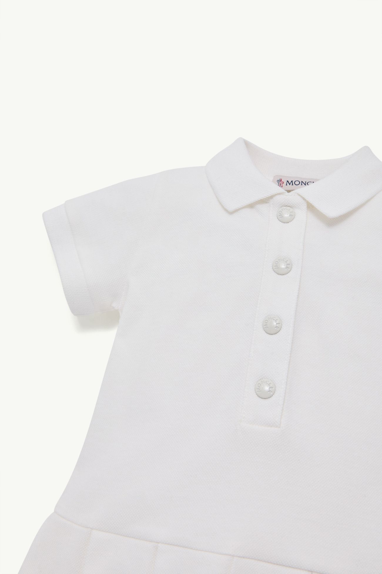 Cotton Piquet Polo Shirt Dress Girl White Moncler 1