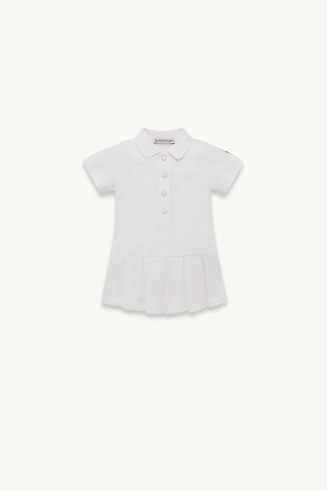 Cotton Piquet Polo Shirt Dress Girl White Moncler 0