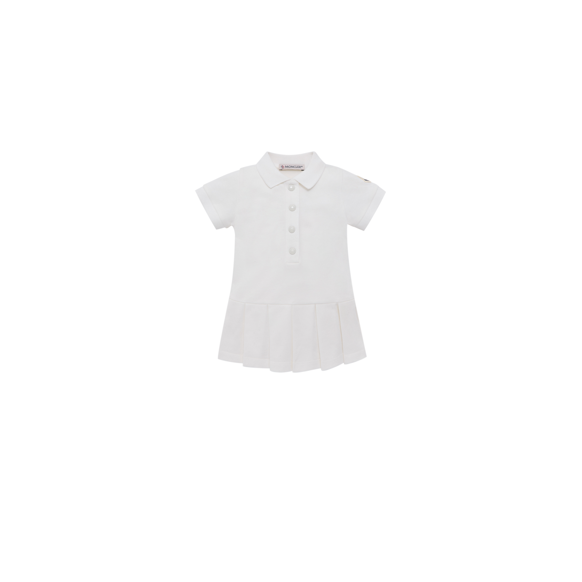 Moncler  Cotton Piquet Polo Shirt Dress for Girls in White, Size: 3Y