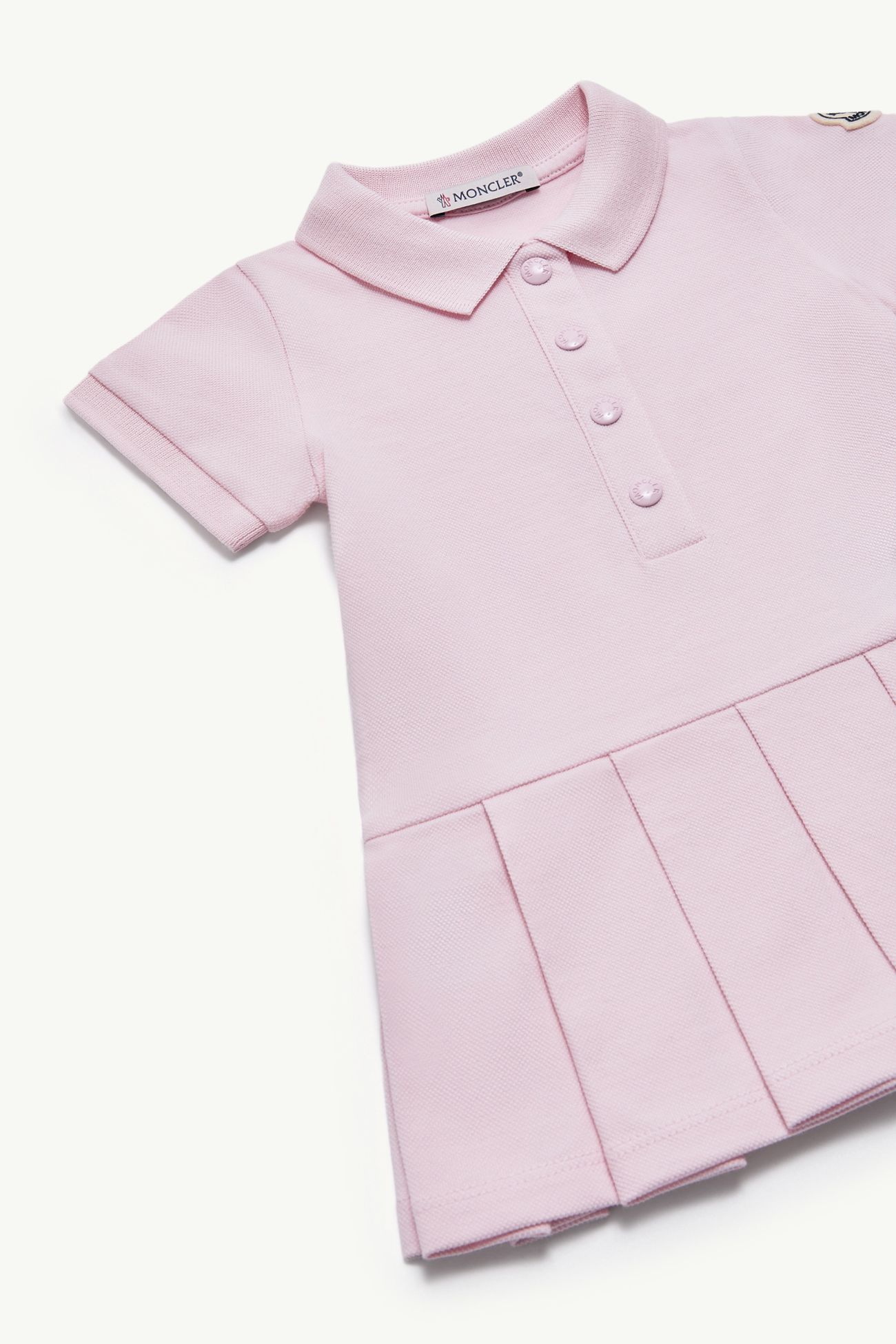 女婴棉质珠地Polo衫式连衣裙 女童 浅粉色 Moncler 1