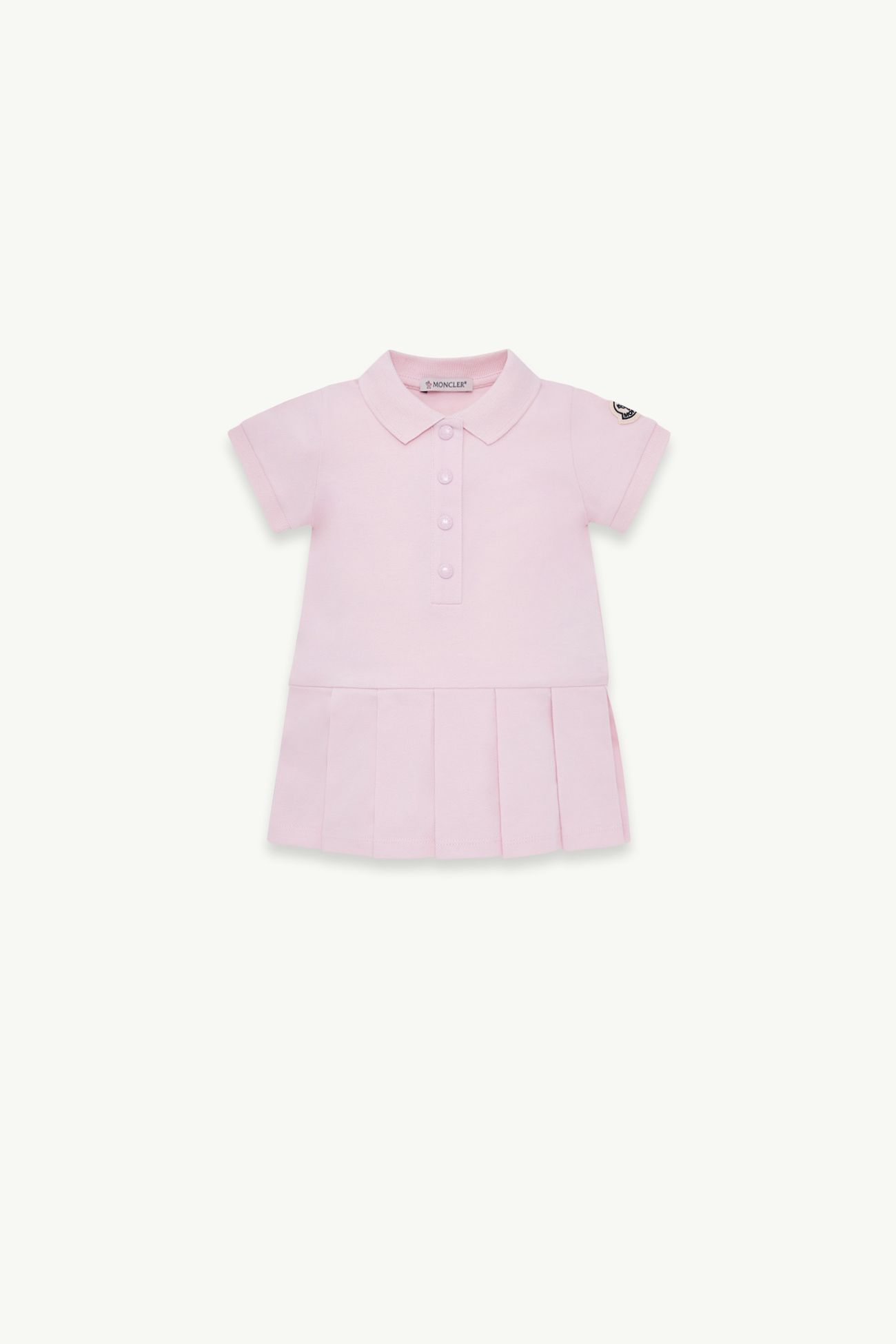 Cotton Piquet Polo Shirt Dress Girl Light Pink Moncler 0
