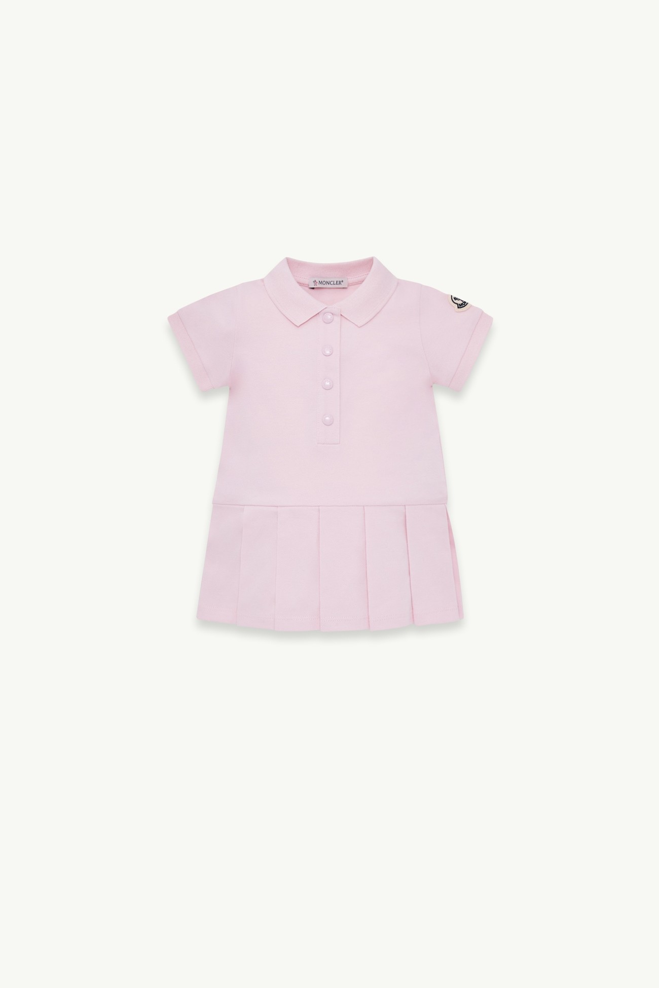 Cotton Piquet Polo Shirt Dress Girl Light Pink Moncler 0