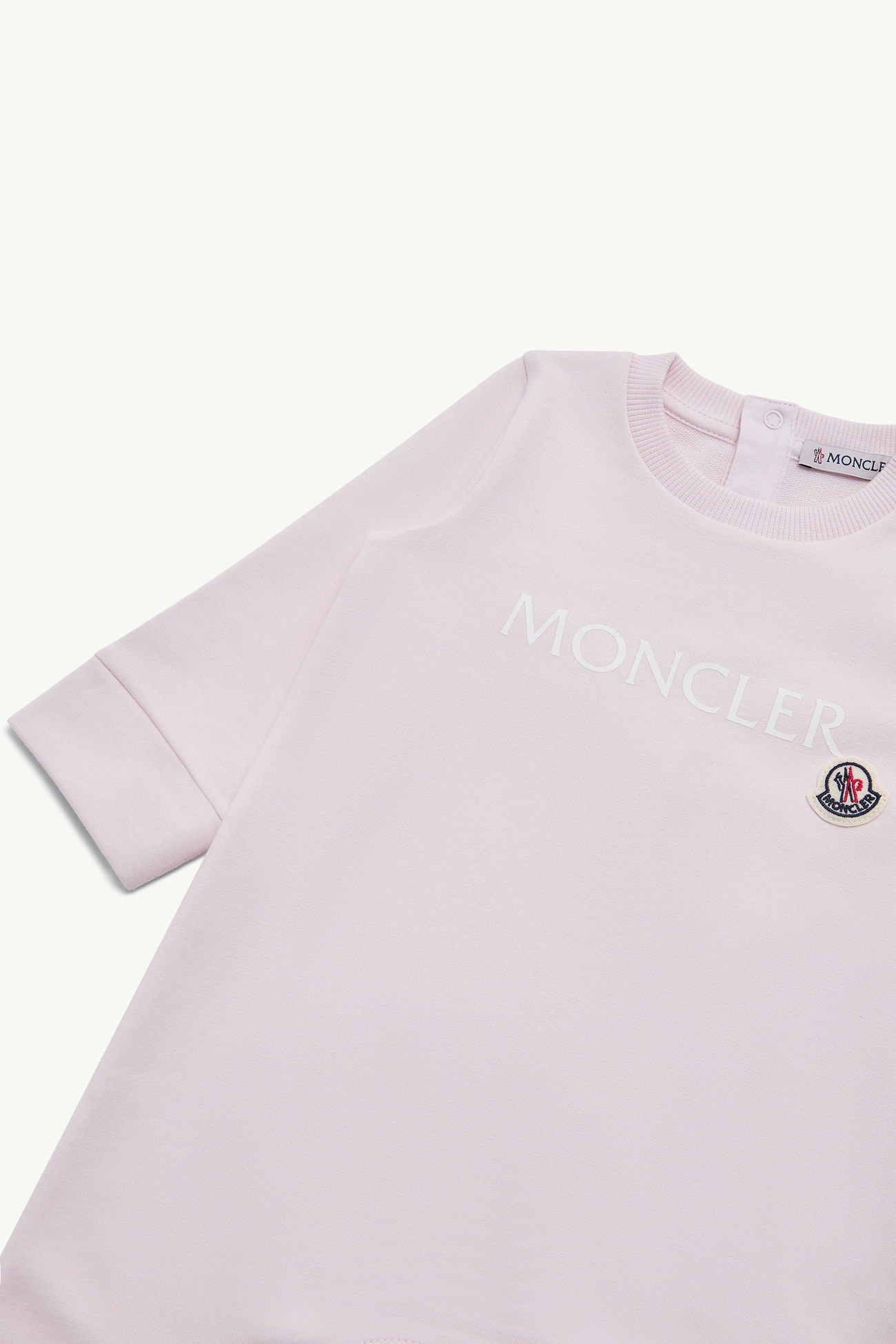 Babystrampler mit Logo aus Baumwolle mit Geschenkbox Mädchen Hellpink Moncler 1