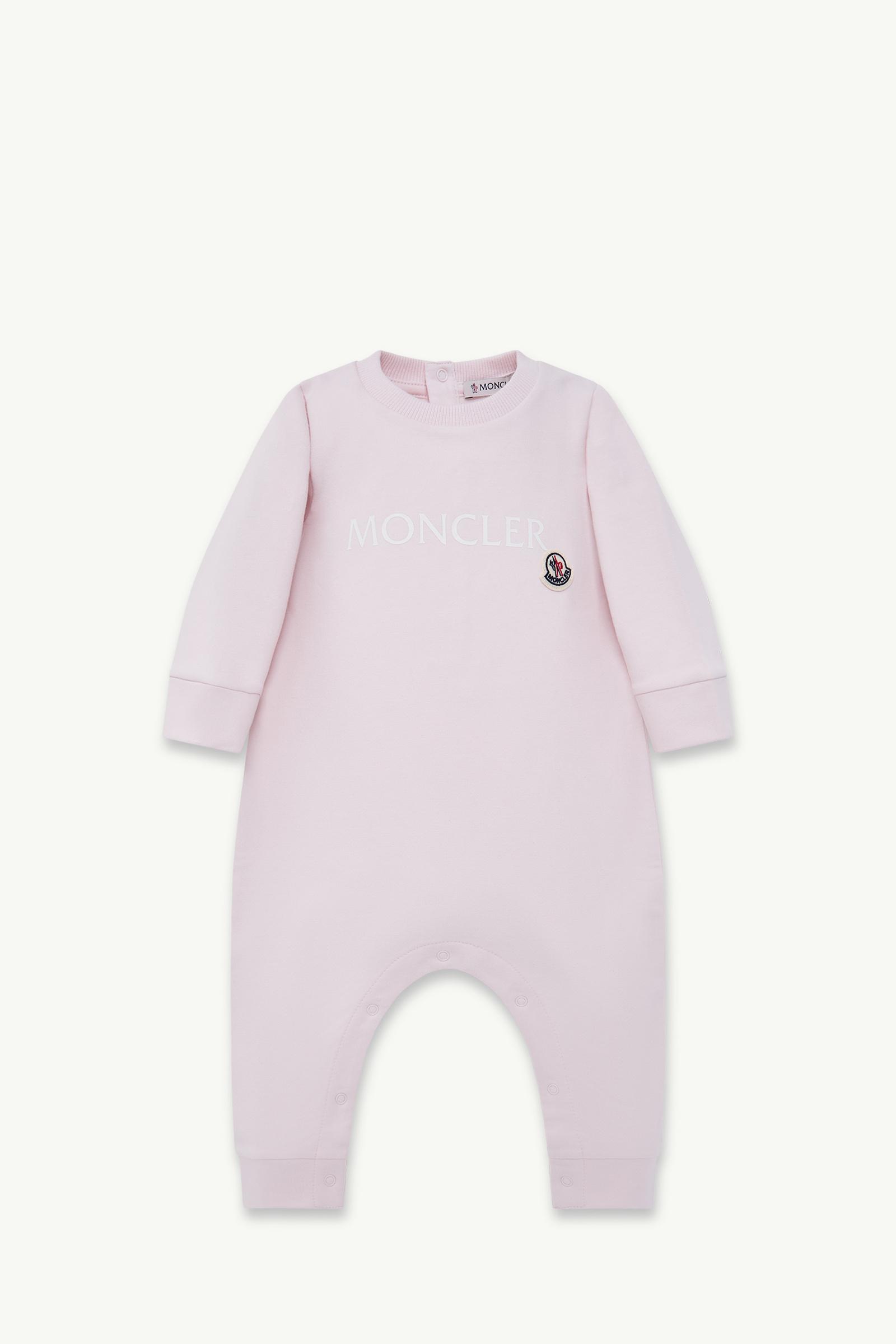 Logo Cotton Baby Grow Girl Light Pink Moncler