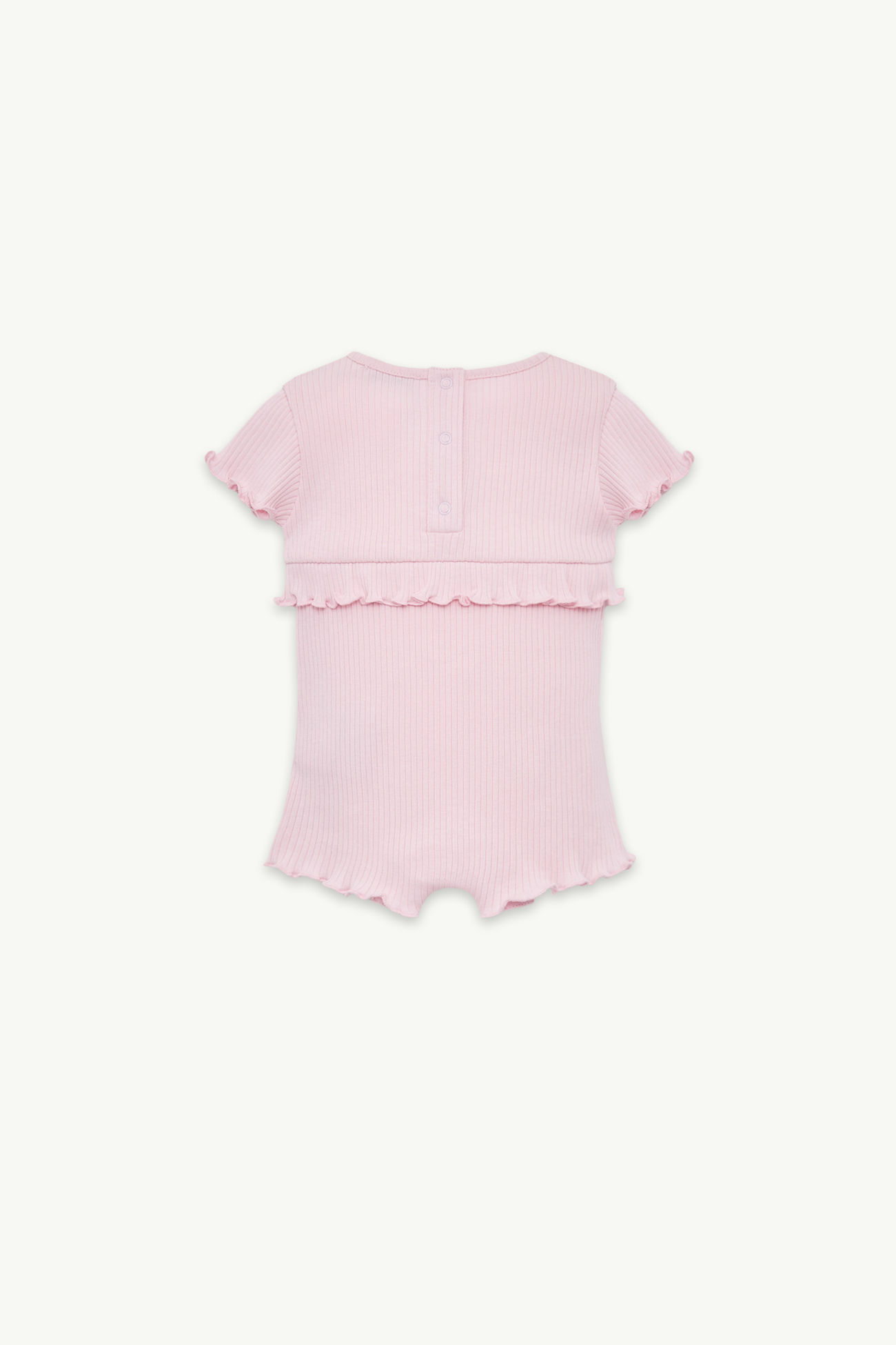 Ruffled Cotton Romper Girl Pink Moncler 2