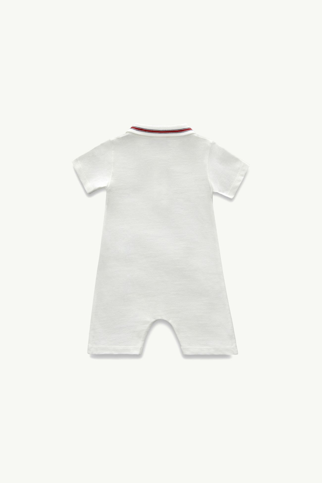 婴儿三色饰边棉质珠地连体衣 男童 白色 Moncler 1