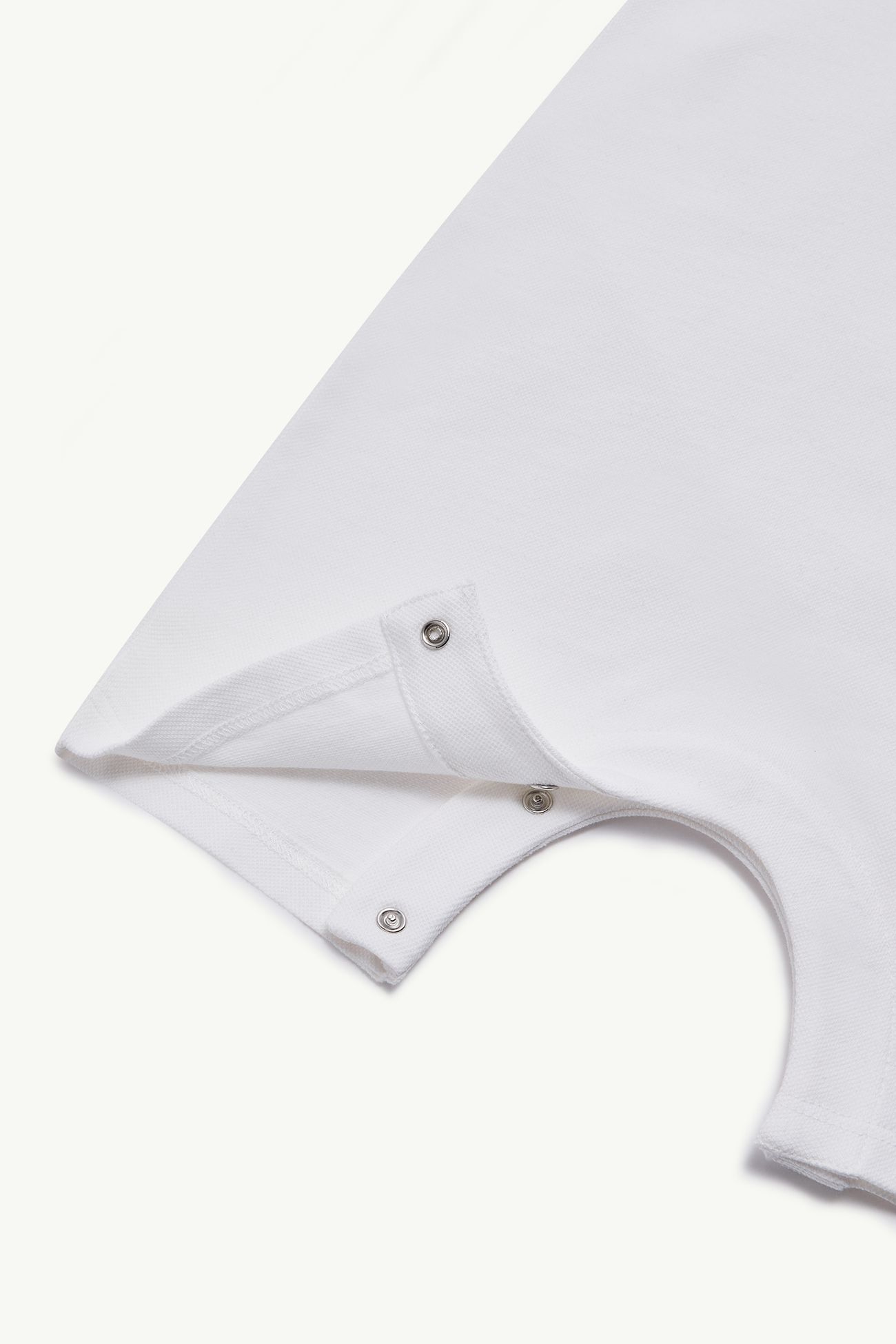 Dreifarbig abgesetzter Babystrampler aus Baumwollpiqué Jungen Weiß Moncler 3