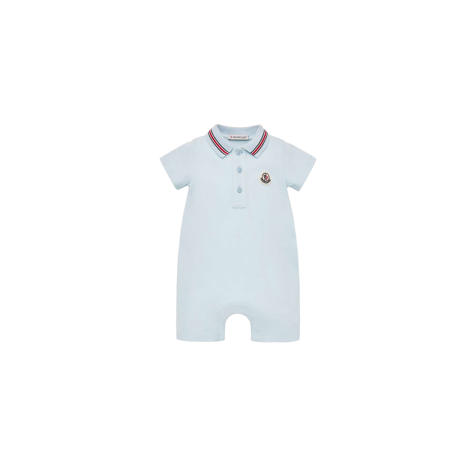 Moncler Enfant Boys Polo Romper 18/24M Blue Cotton Blend