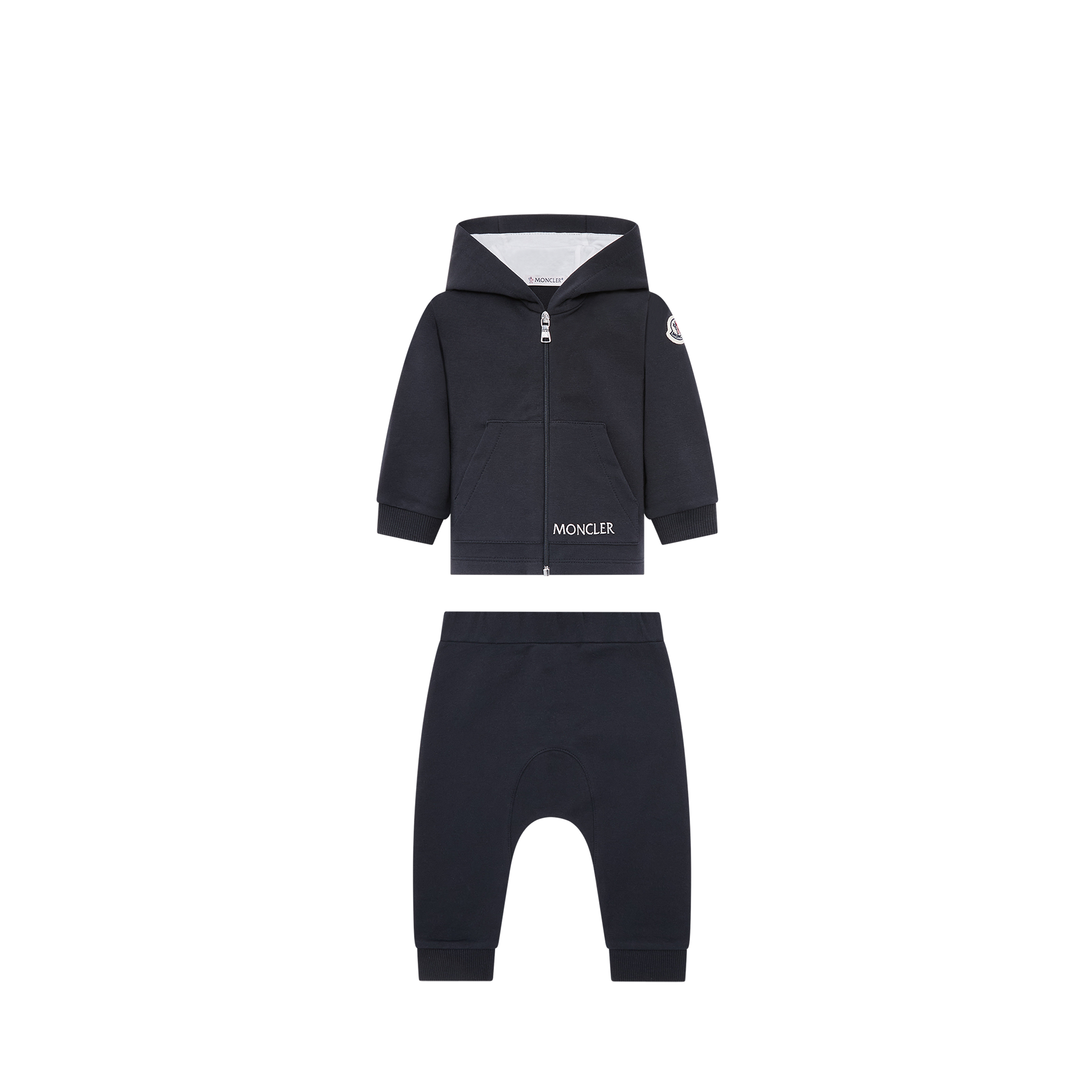 Moncler  Embroidered Logo Cotton Tracksuit for Children in Blue, Size: 12/18M