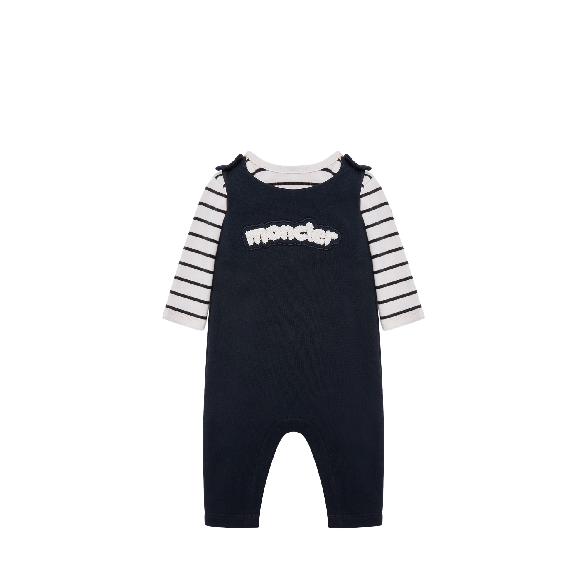 Moncler  Striped Cotton Set With Gift Box for Children in Blue, Size: 3/6M