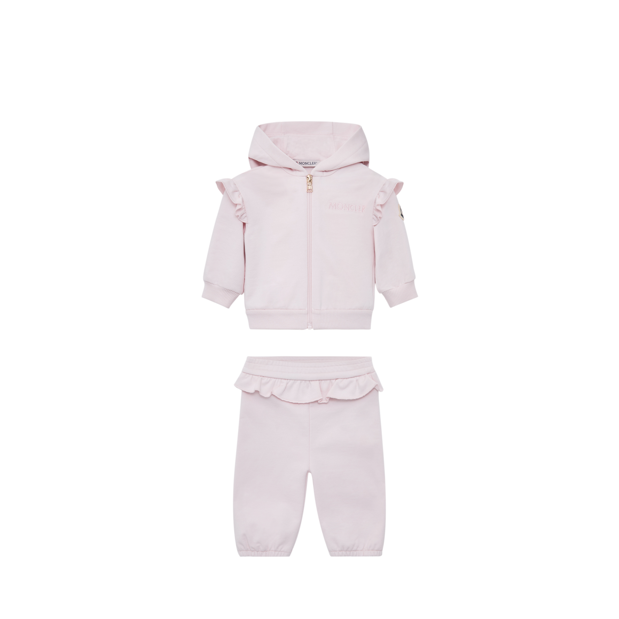 Moncler  Ruffle-Trimmed Cotton Set for Girls in Pink, Size: 2Y