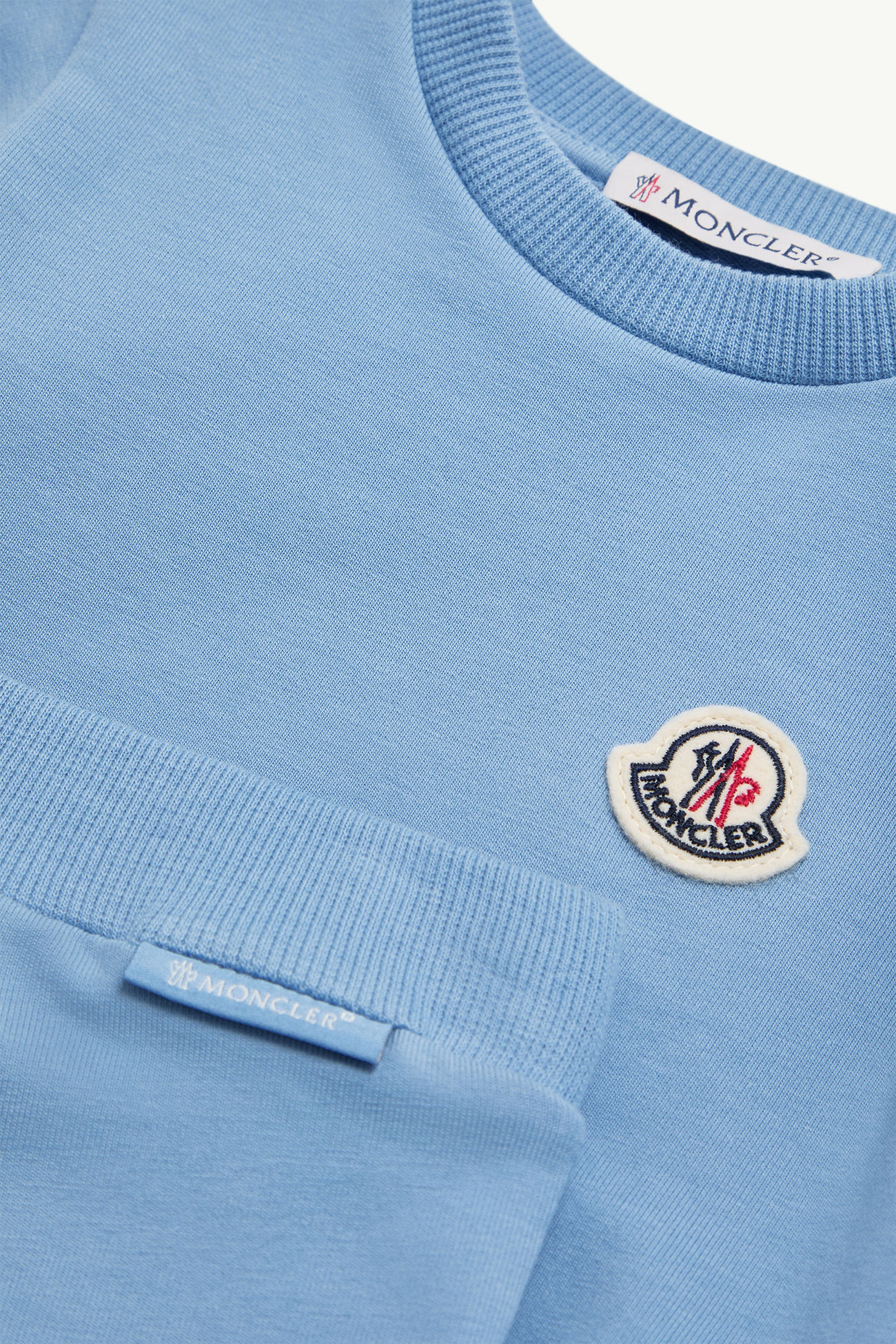 Ensemble de survêtement en coton à bords tricolores Garçon Bleu clair Moncler 1