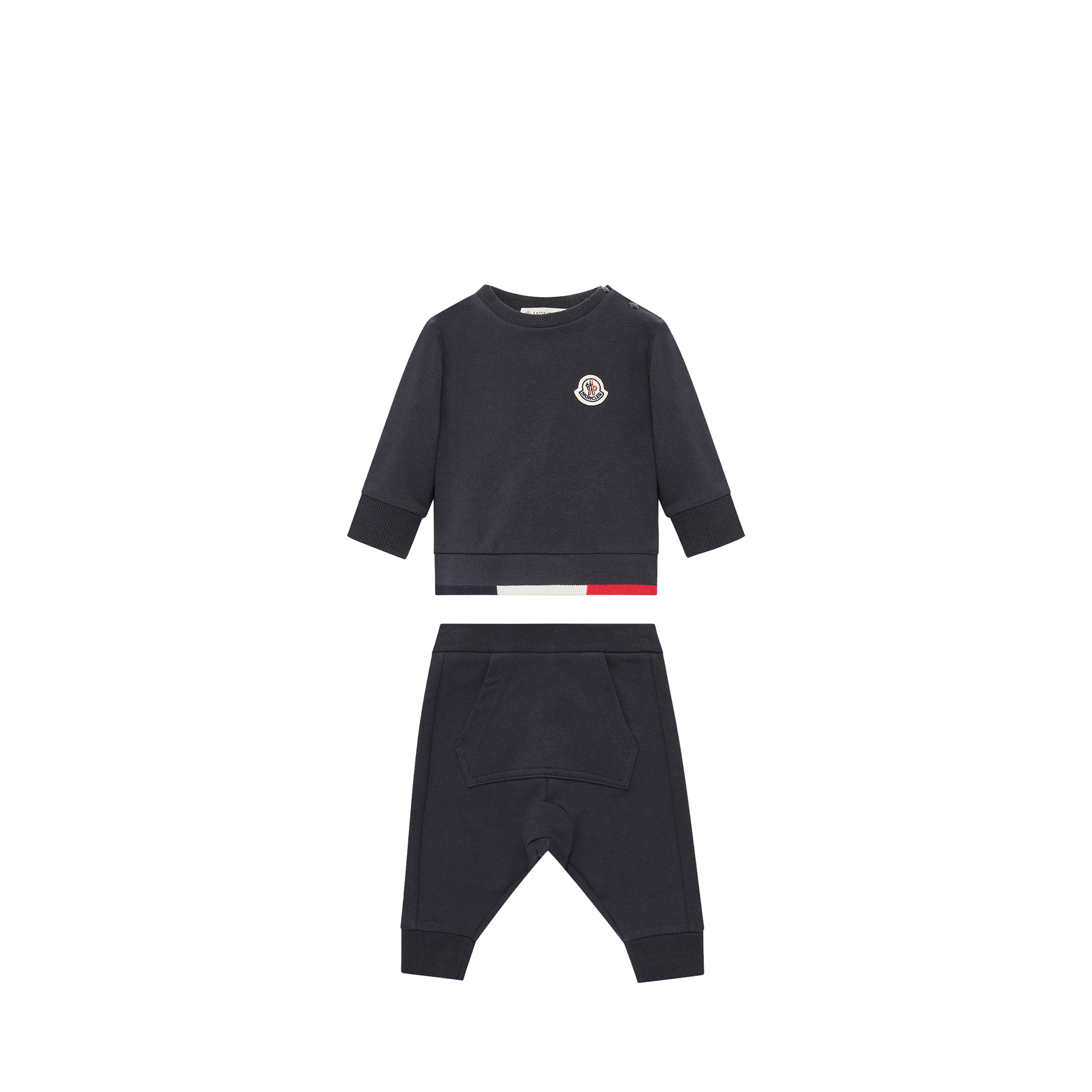 Moncler  Tricolour-Trimmed Cotton Tracksuit Set for Boys in Blue, Size: 2Y