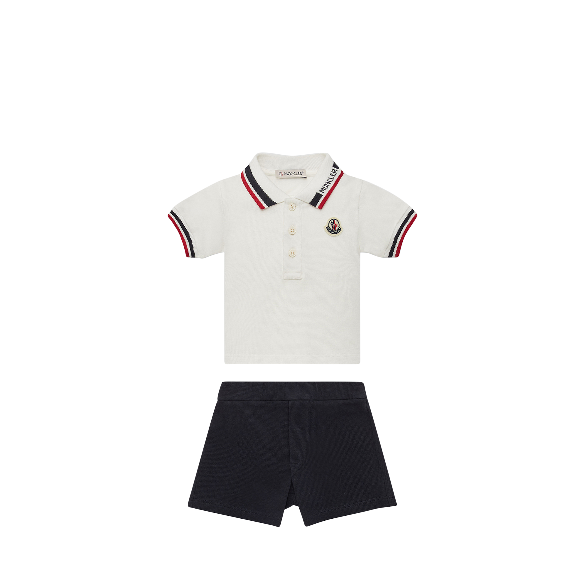Moncler  Tricolour-Trimmed Cotton Piquet Set for Boys, Size: 3Y